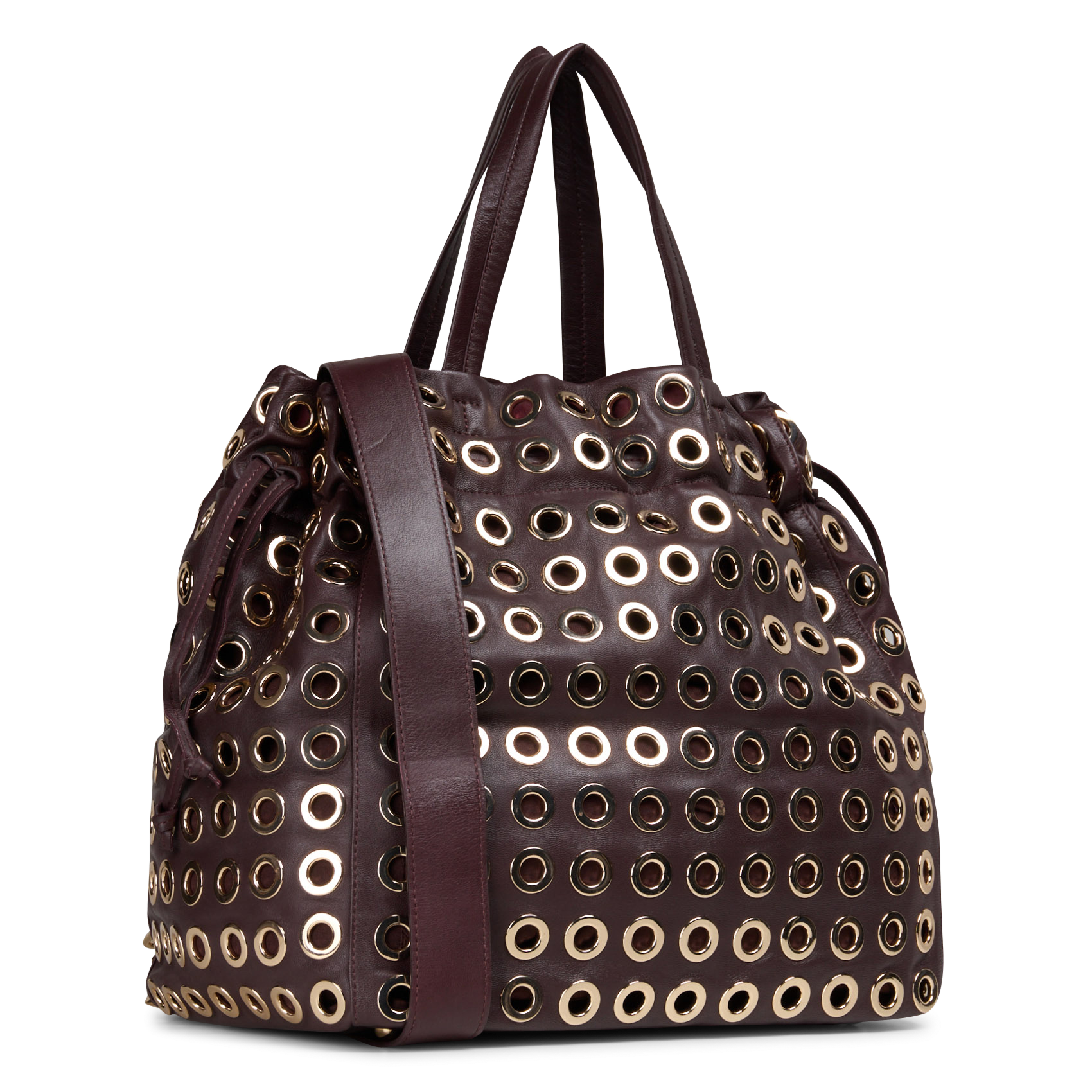 Leren shopper met oogjes BERENICE Paars