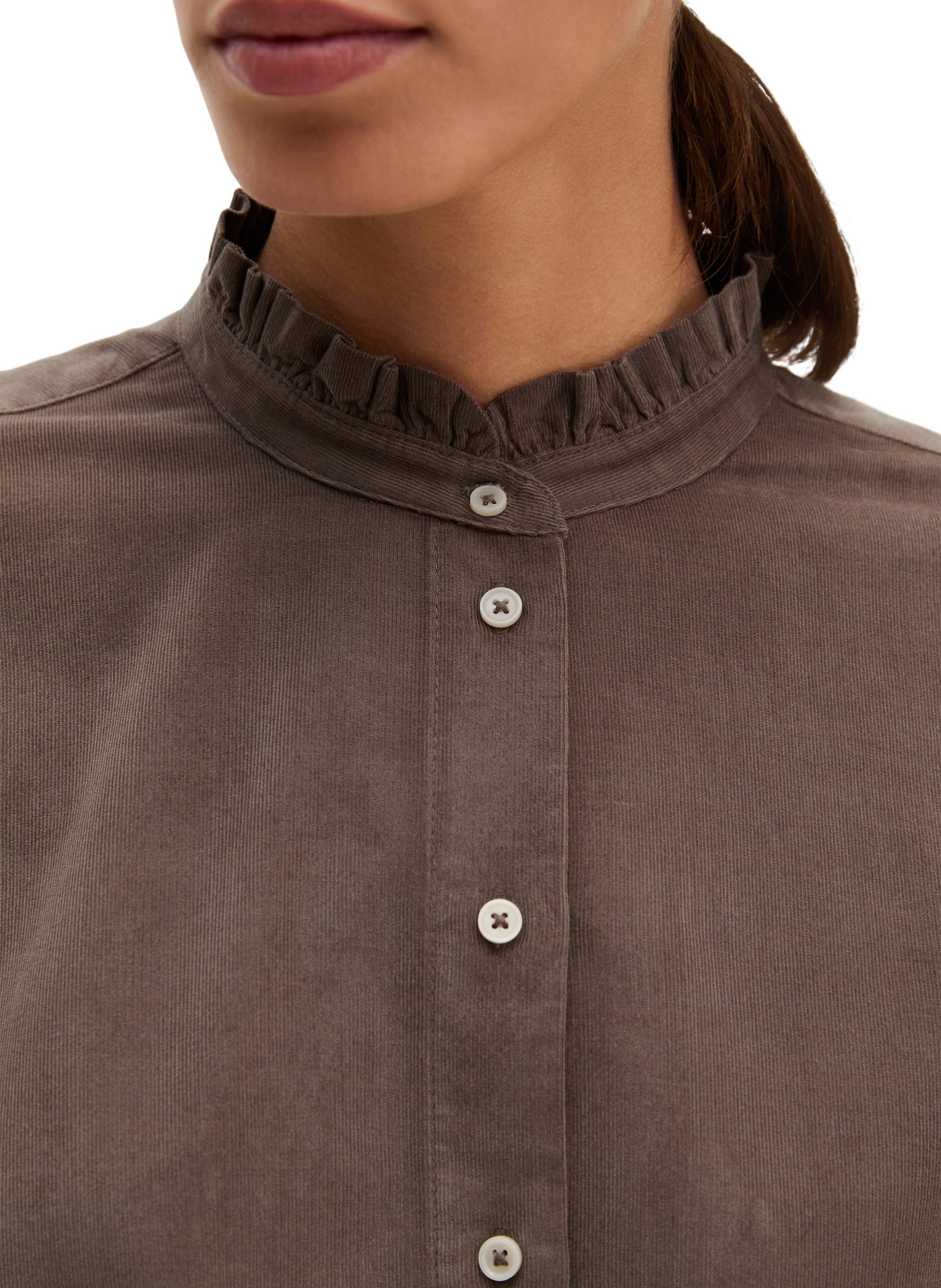 Straight-cut cotton-blend blouse MARC O'POLO Beige