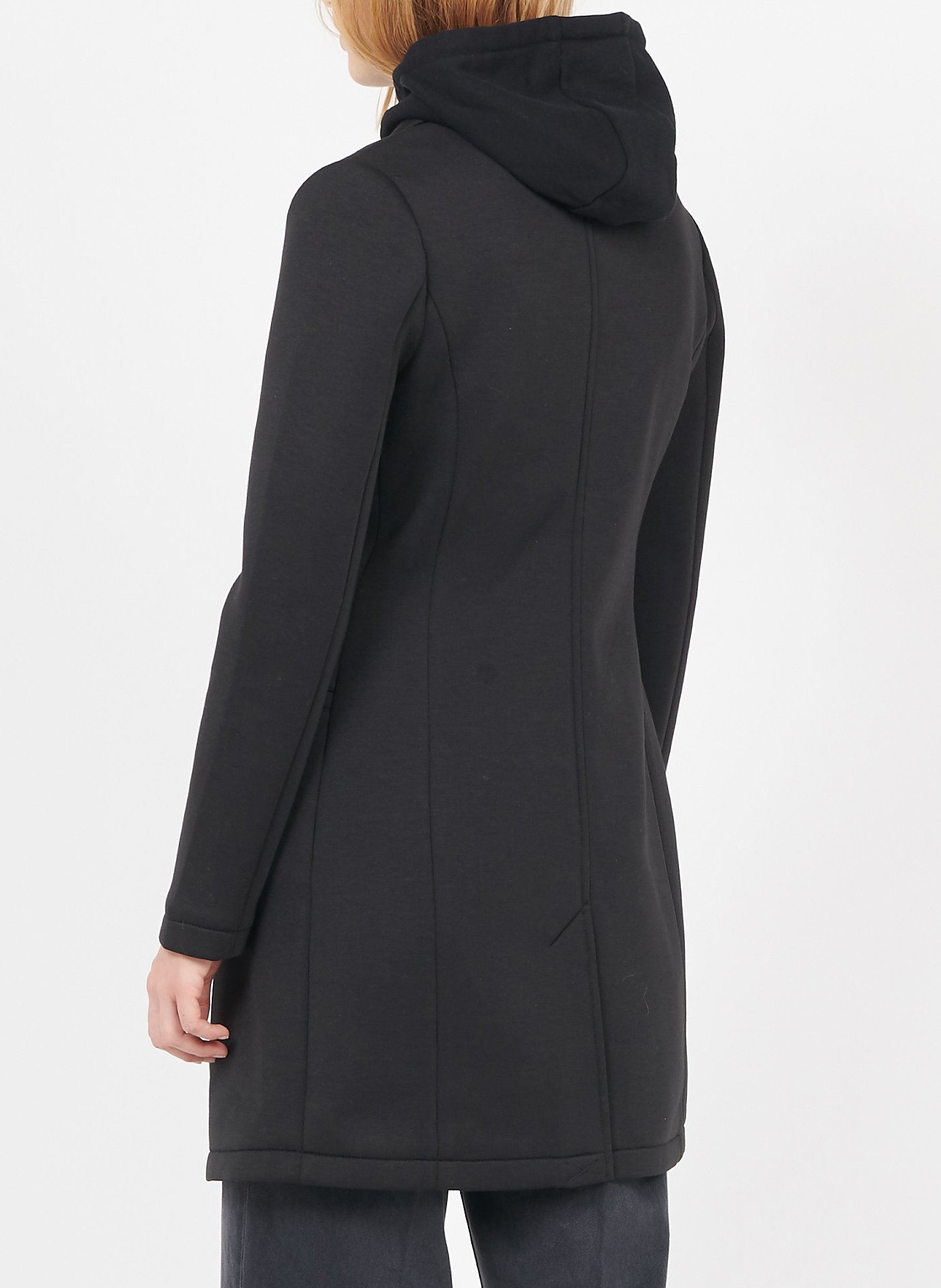 Mid-length hood coat with tailored collar IKKS Black