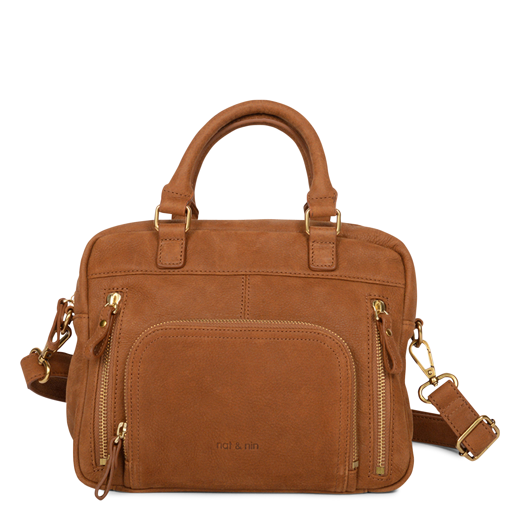 Sac à main multipoches en cuir NAT & NIN