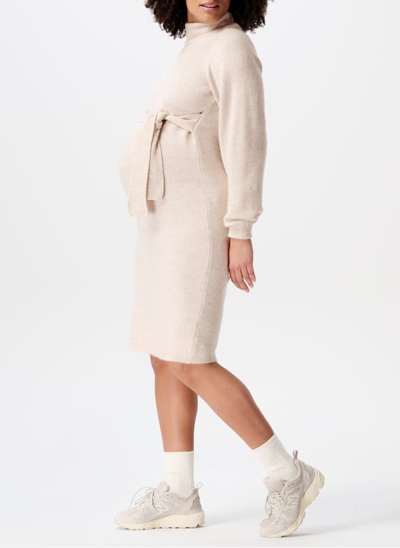 Polo neck midi maternity dress Beige Noppies - Women | Place des Tendances Polo neck midi maternity dress Beige Noppies - Women | Place des Tendances
