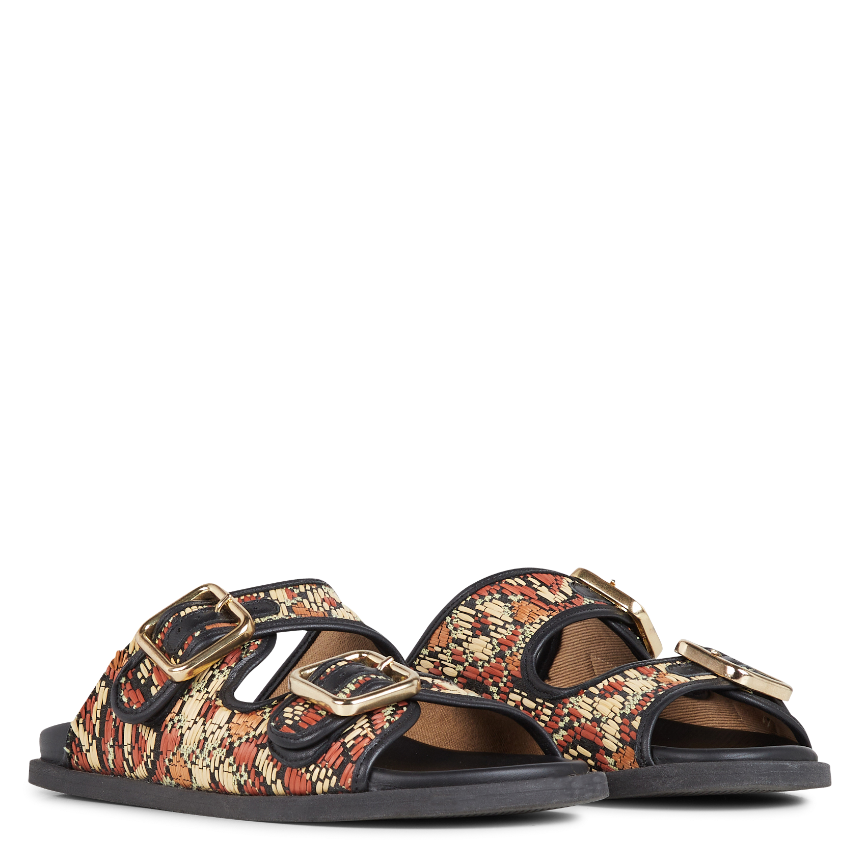 Printed flat sandals MOMONI Brown