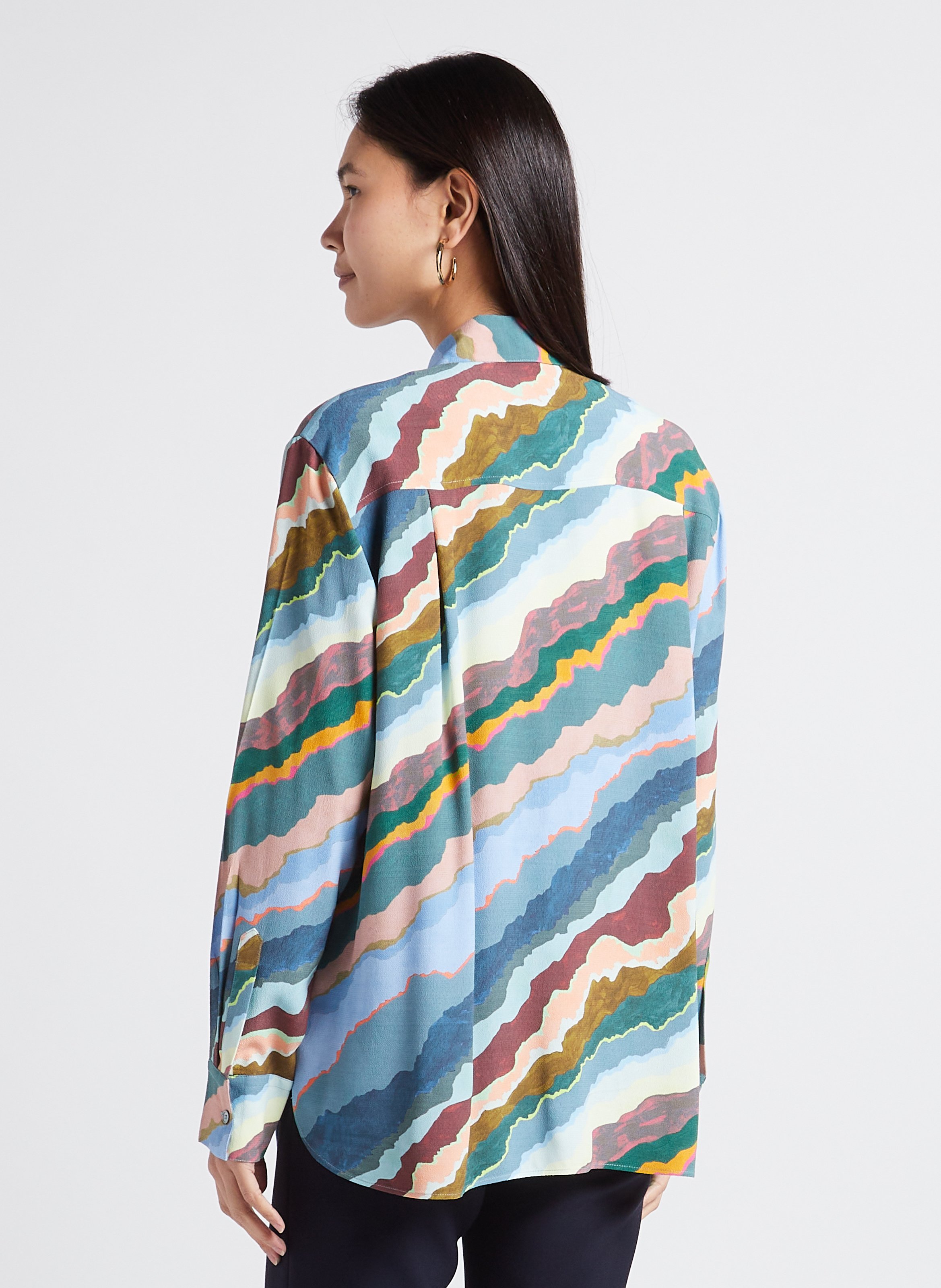 Printed straight shirt with classic collar PAUL SMITH Multicolored