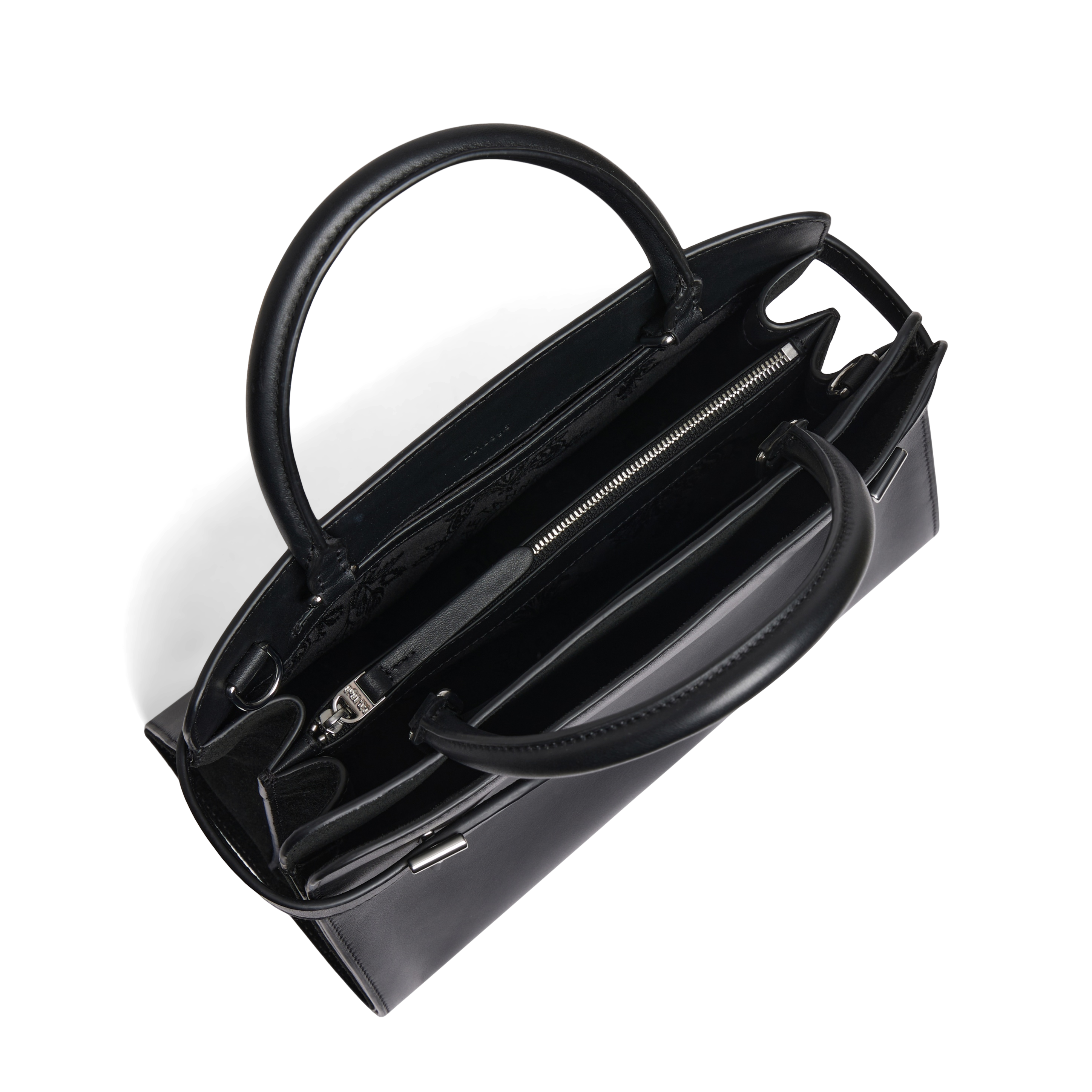 Sac à main moyen en cuir  LE TANNEUR Noir