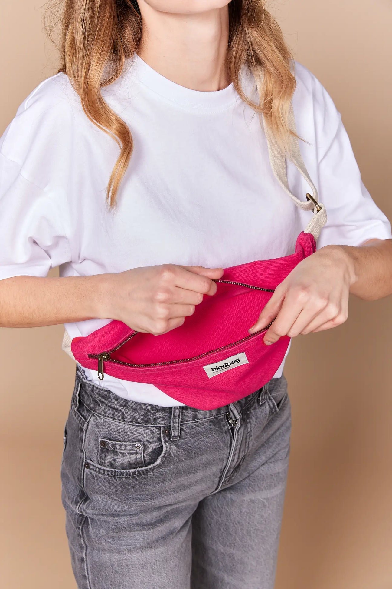 Cotton waist bag HINDBAG Pink