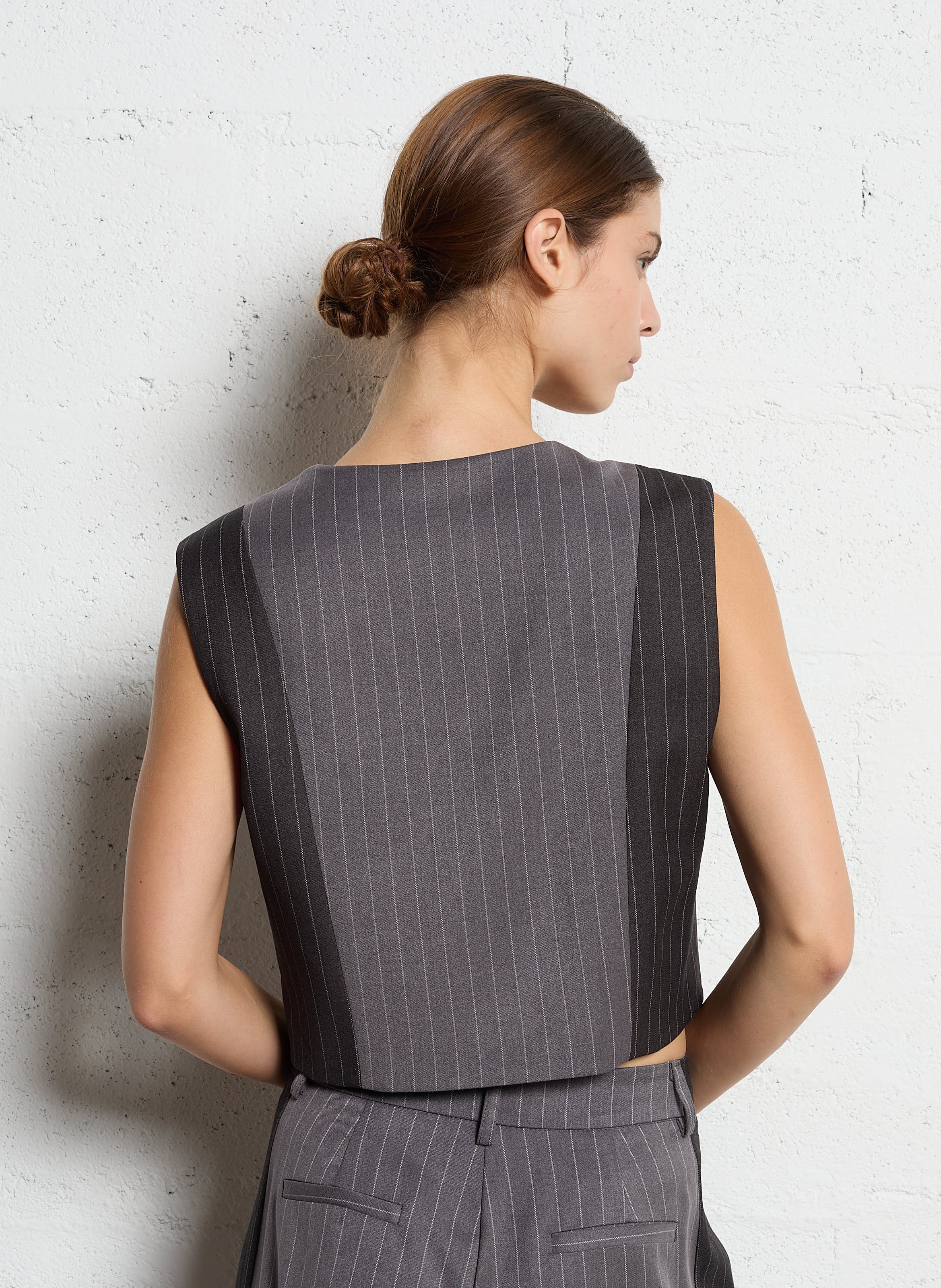 Straight V-neck vest IMPERIAL Grey
