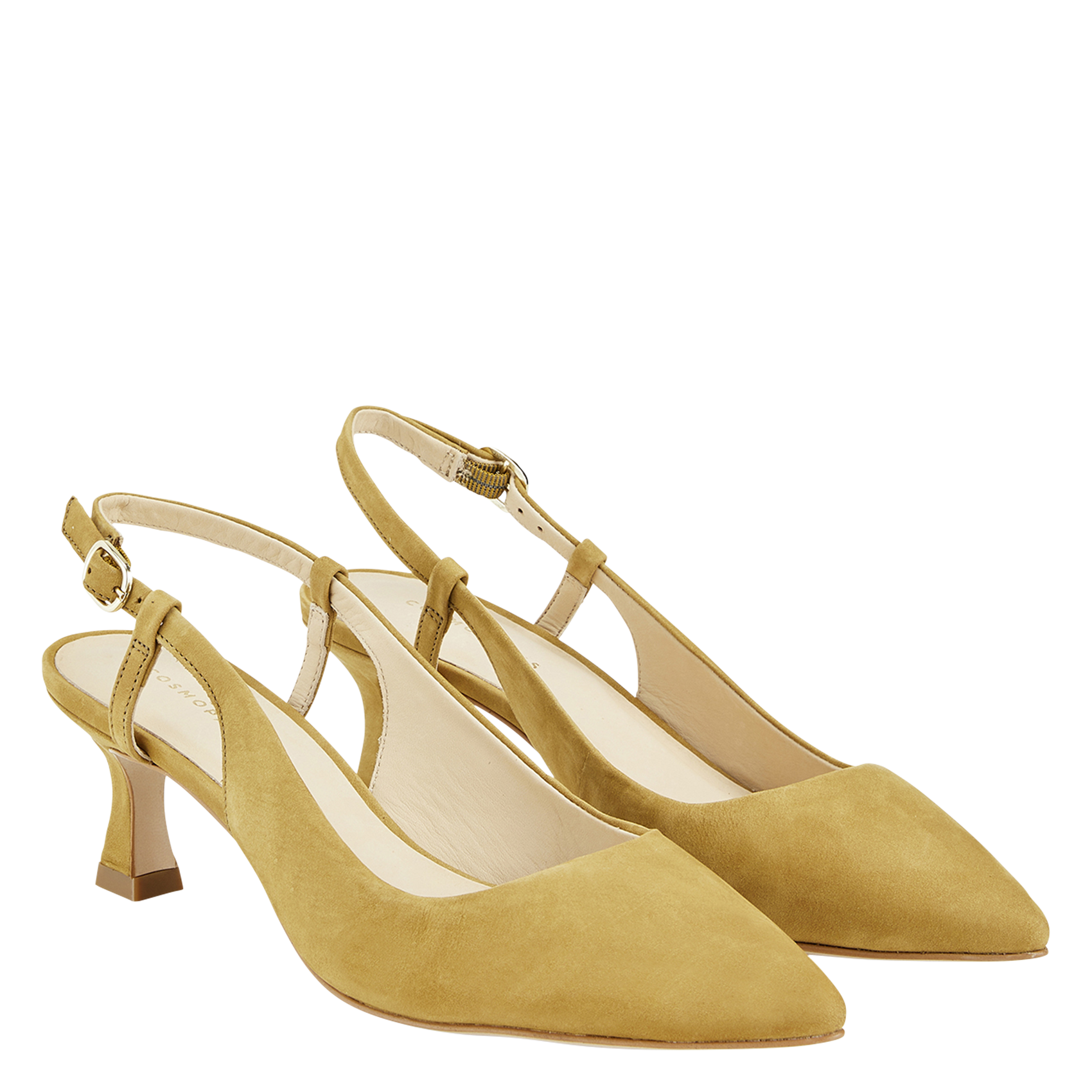 Sling-back in suede leather COSMOPARIS Green