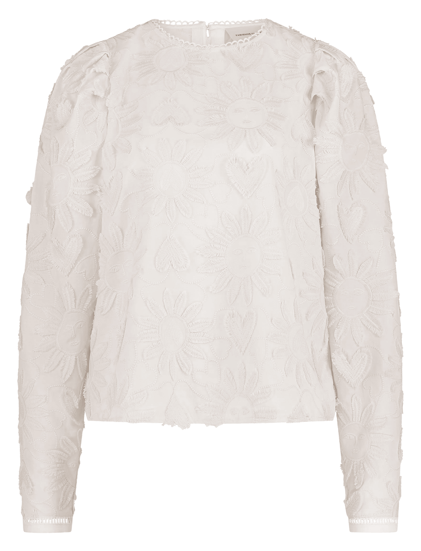 Rechte katoenen top met borduursel FABIENNE CHAPOT Wit