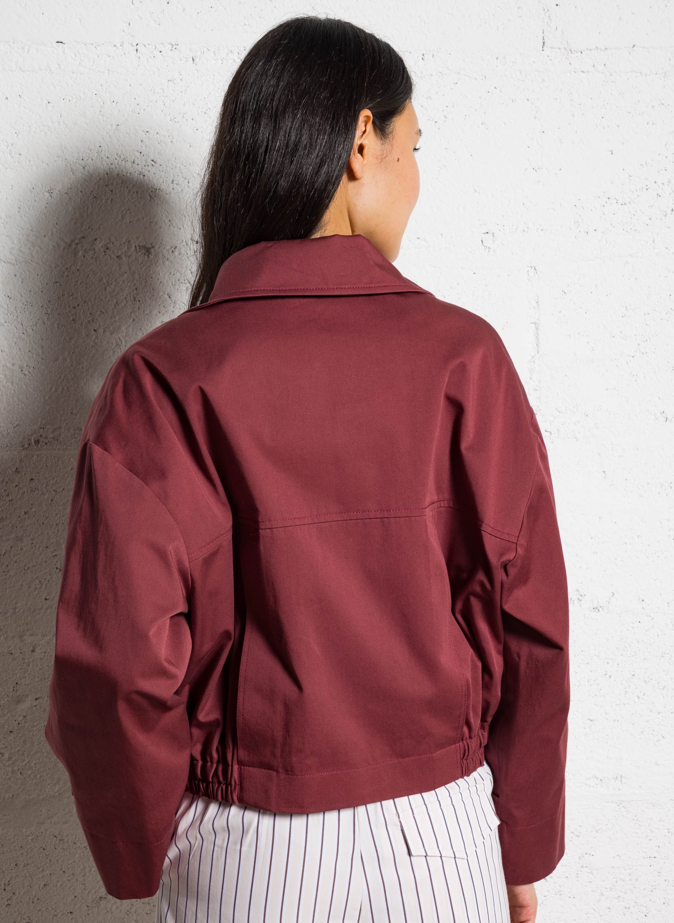 Long wool-blend trench coat with tailored collar MARGAUX LONNBERG Red