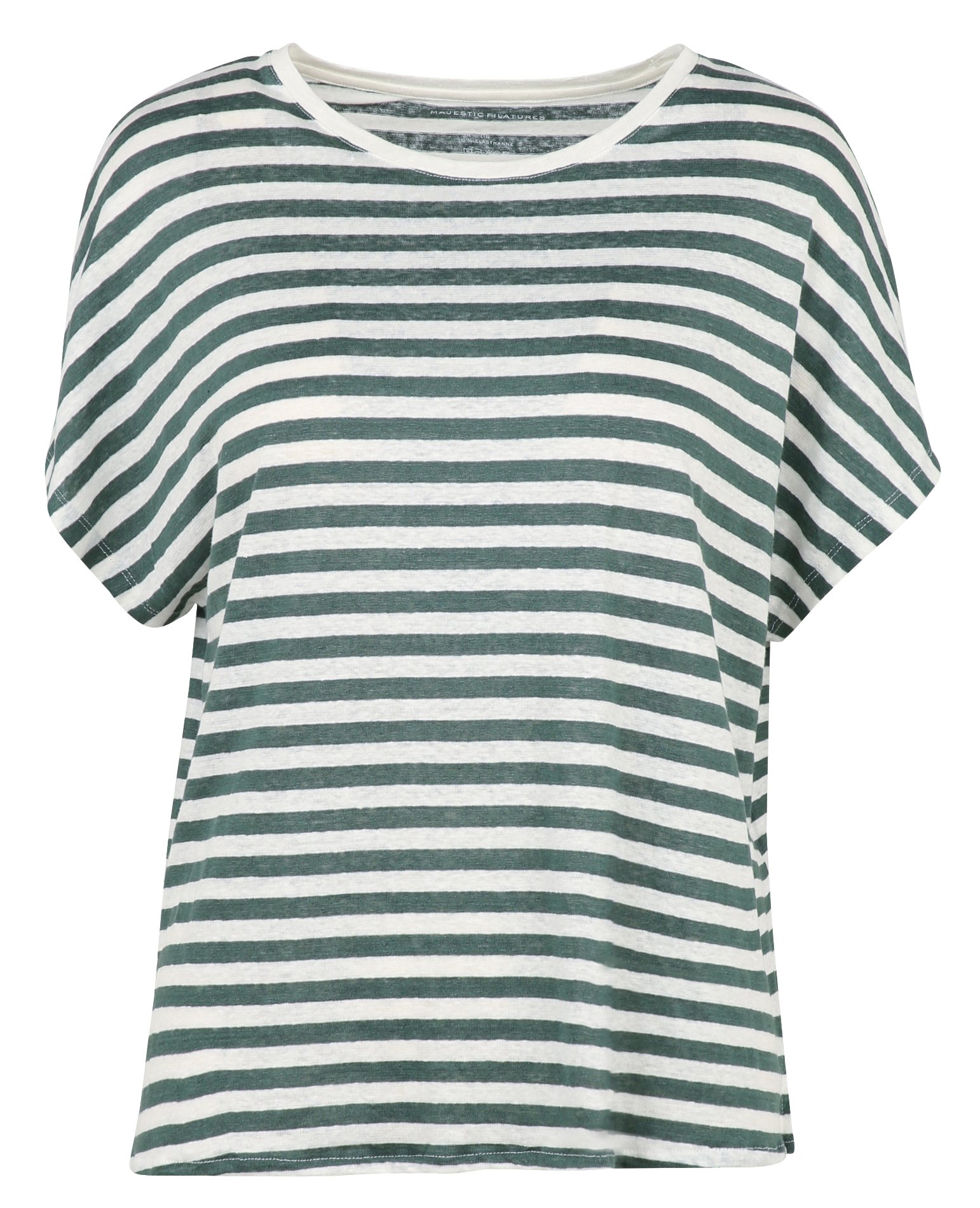 Tee-shirt oversize en lin mélangé rayé Vert