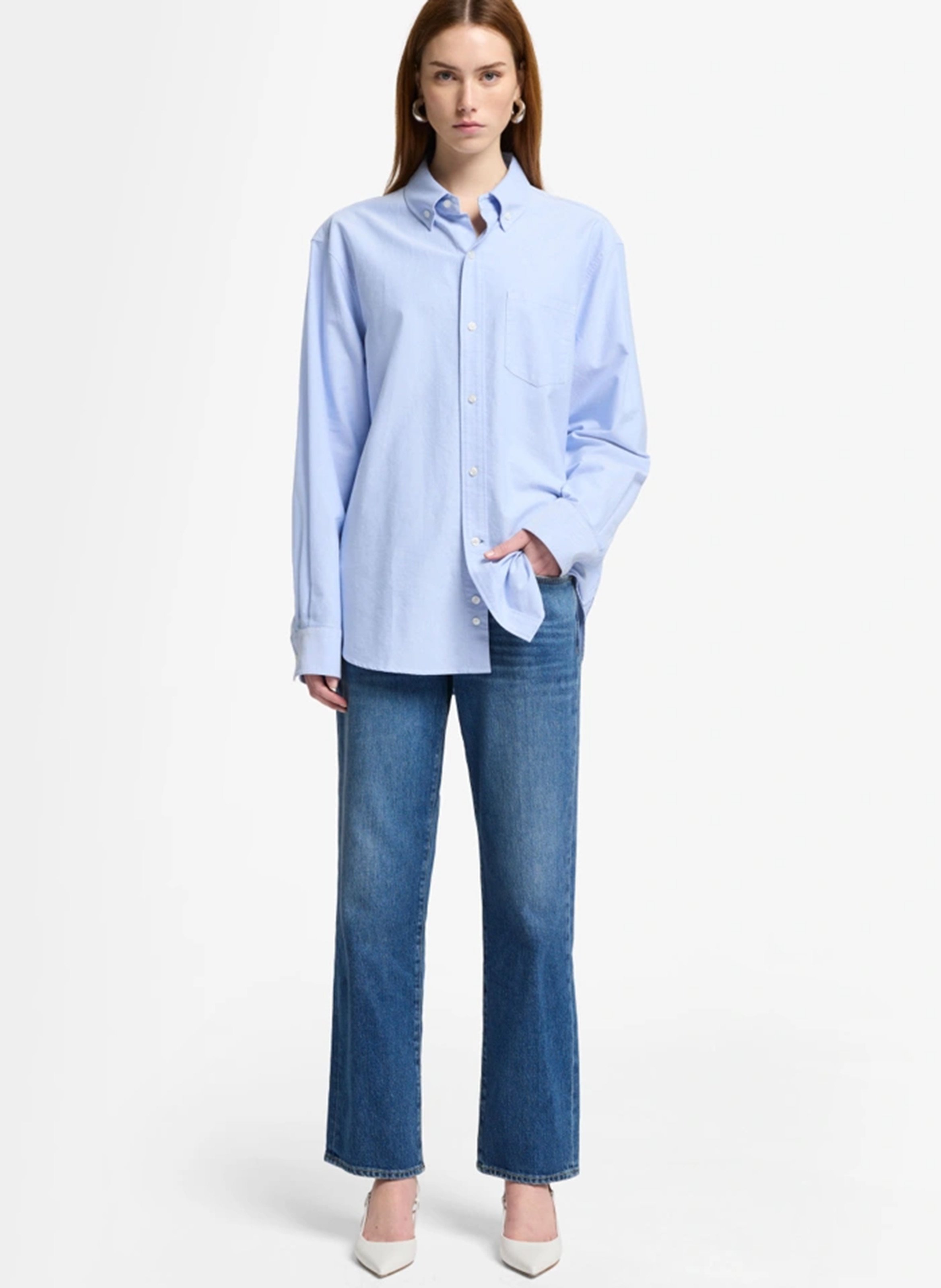 Rechte gewassen broek 7 FOR ALL MANKIND Blauw