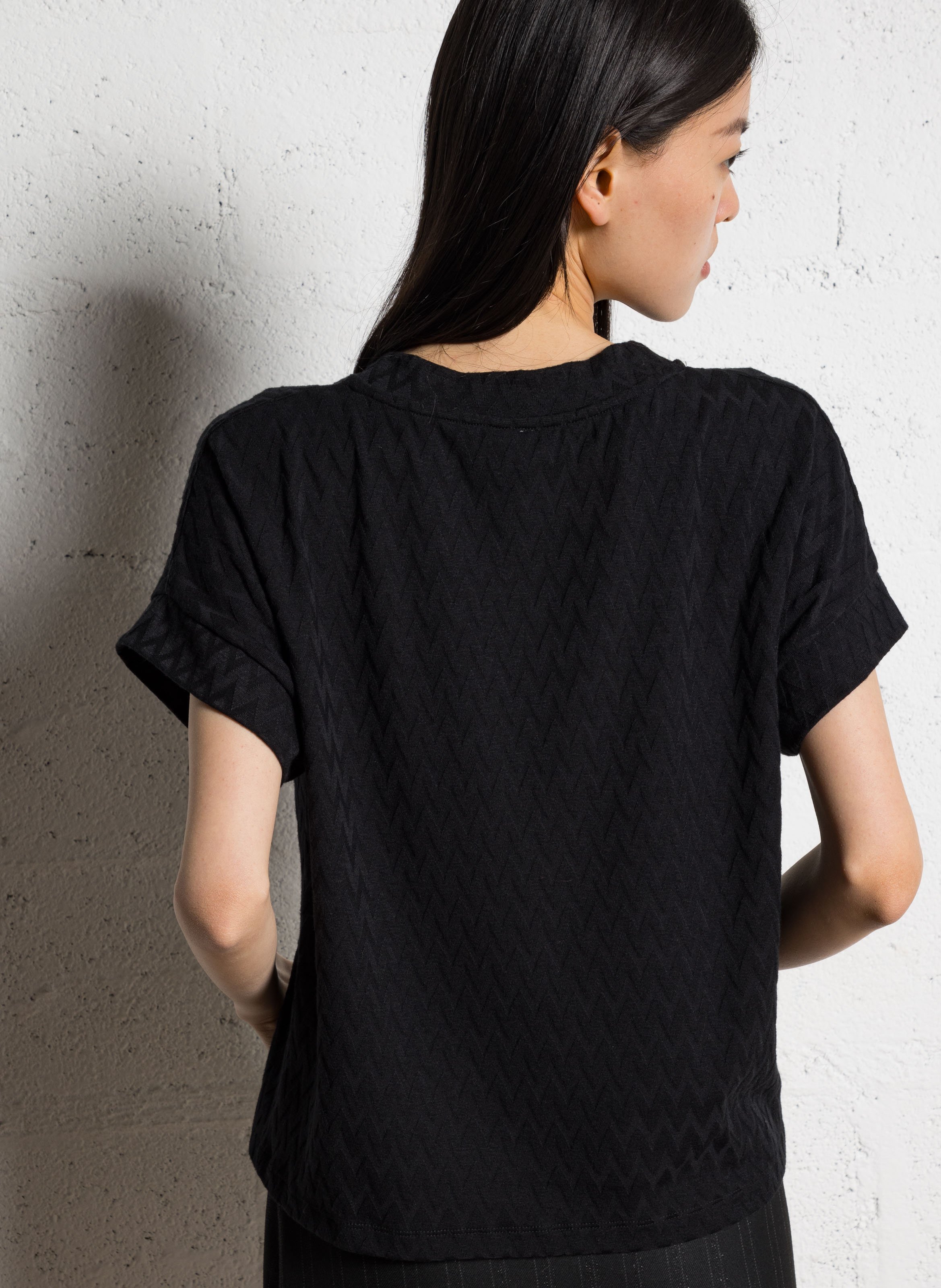 Top col rond  I CODE Noir