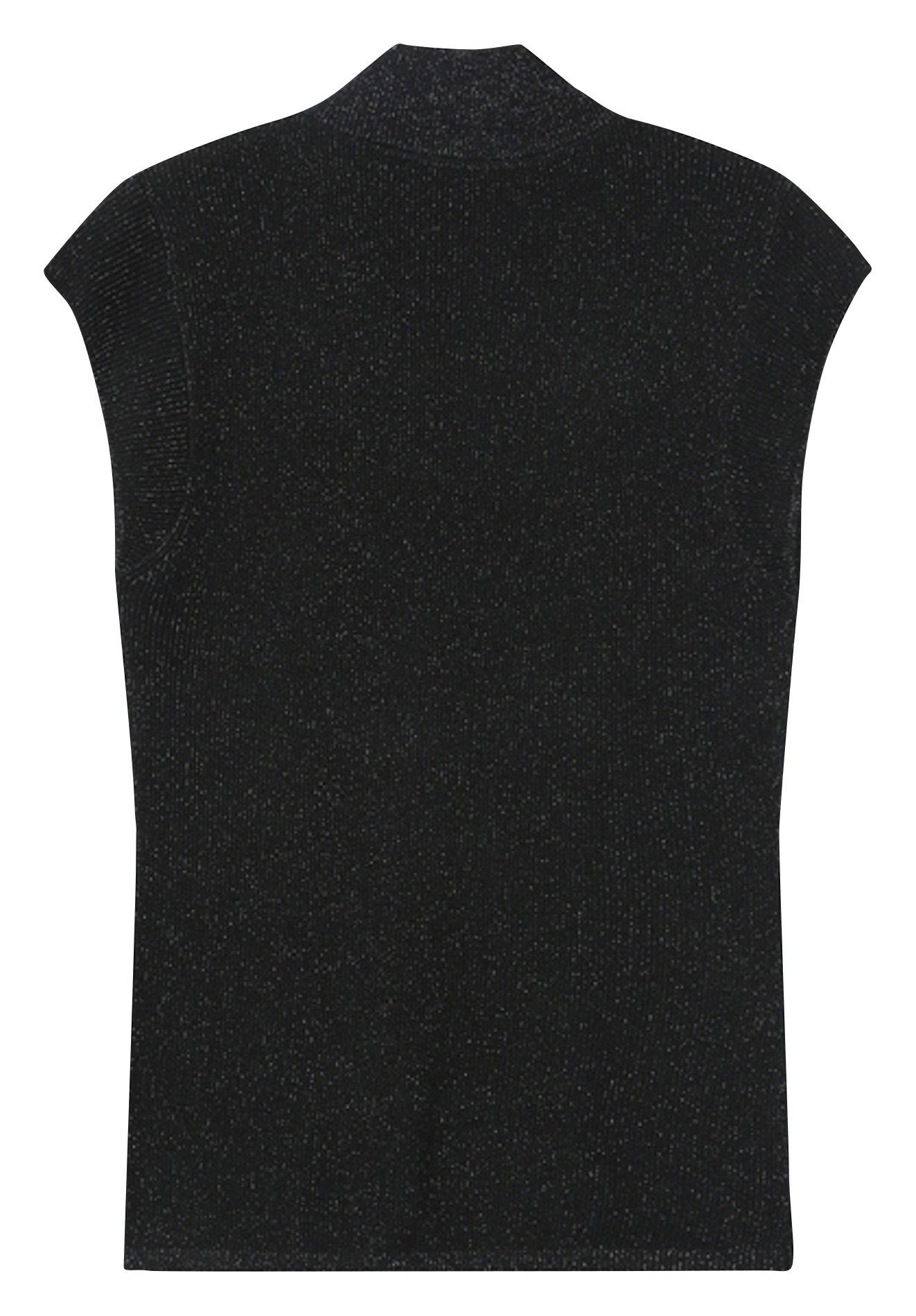 Top droit col montant en maille pailletée GRACE ET MILA Noir