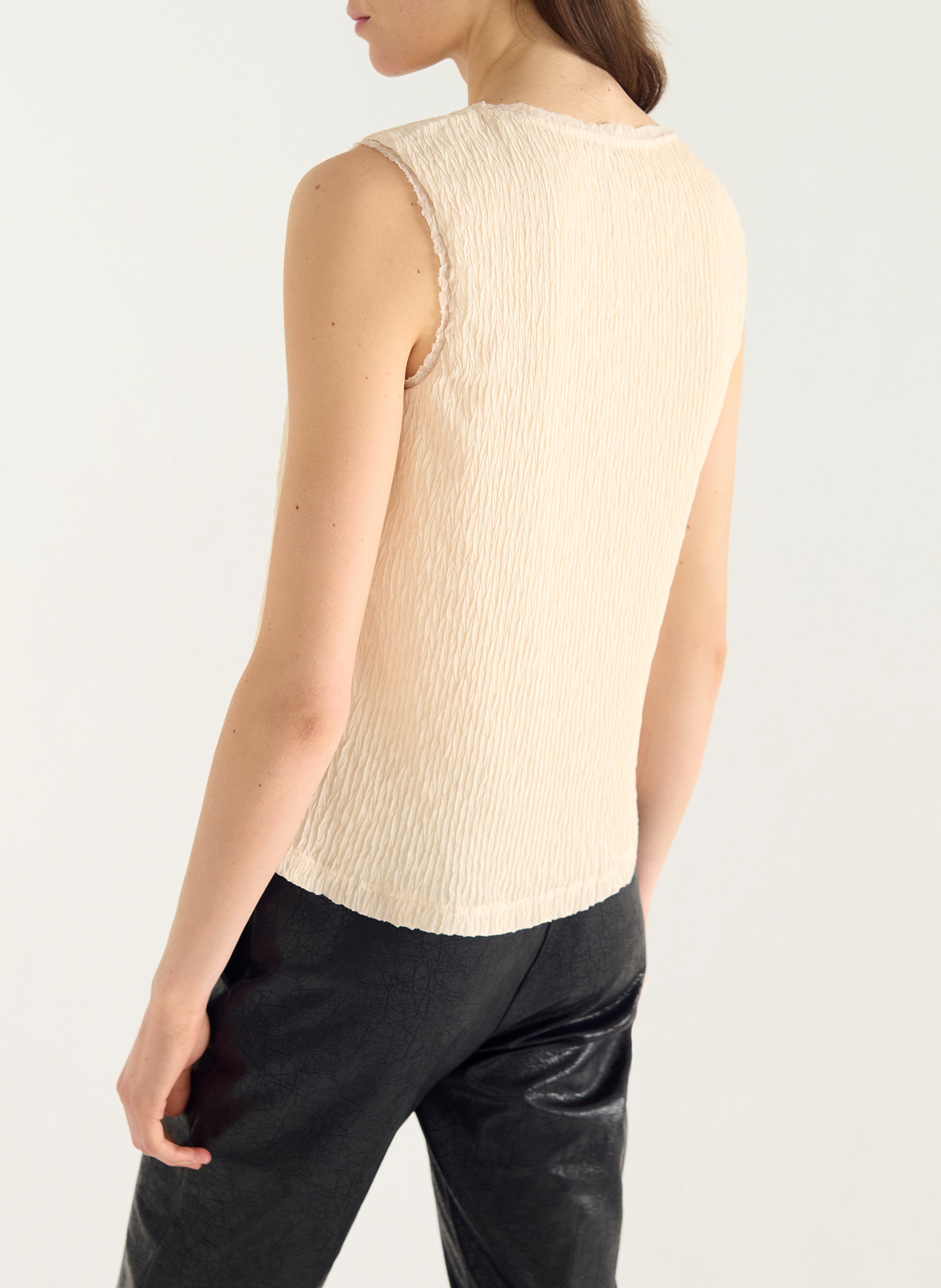 Débardeur droit plissé COTELAC Blanc