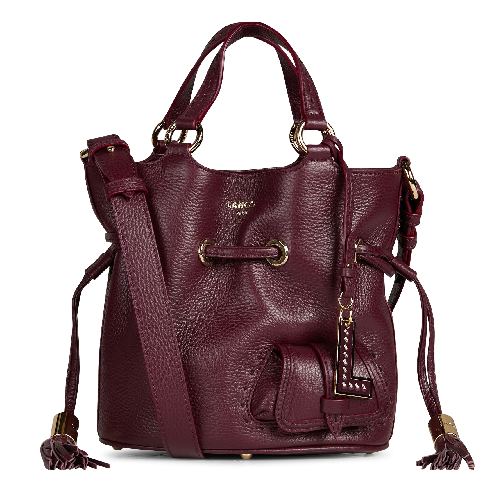 Sac seau en cuir grainé LANCEL