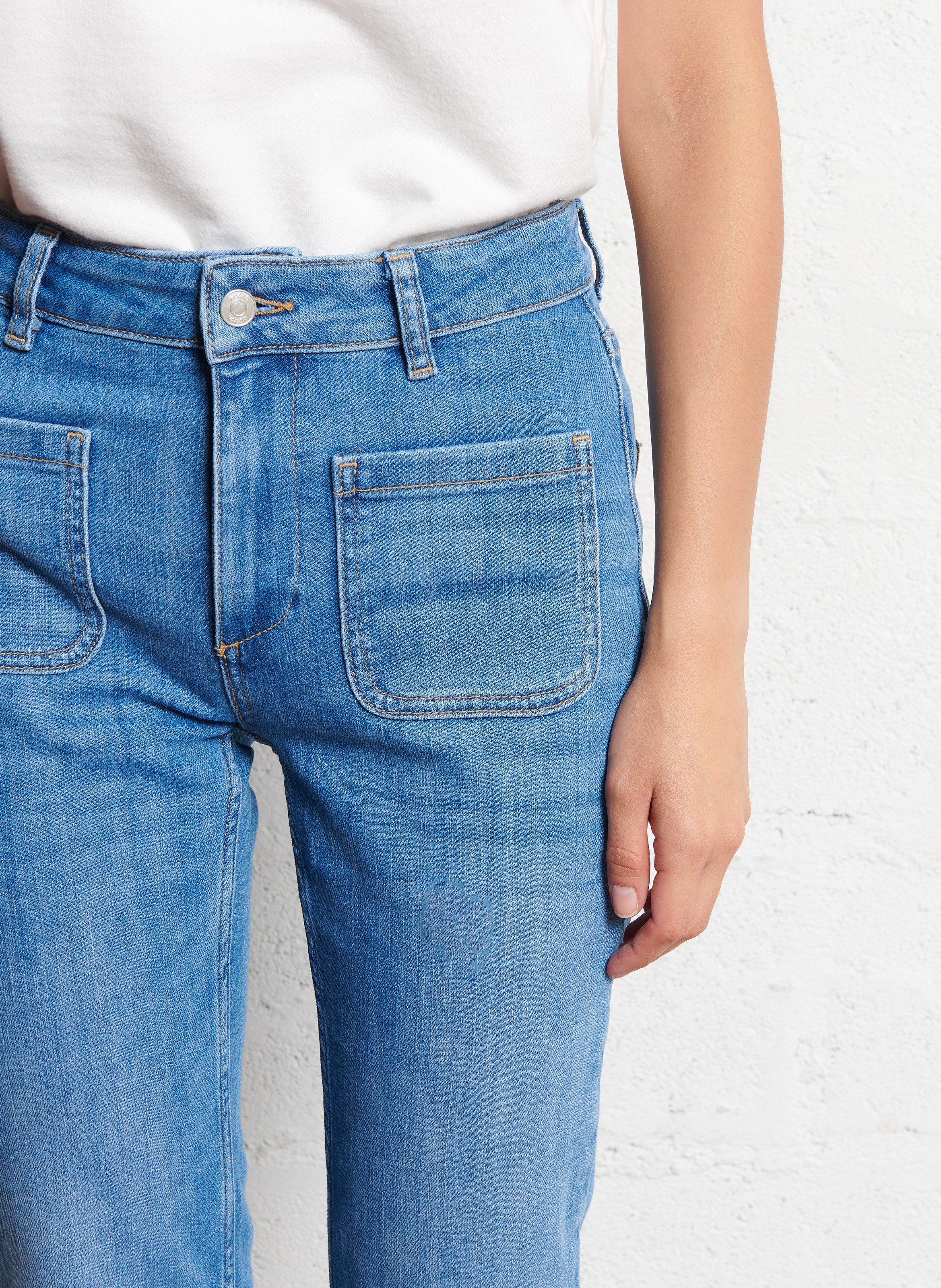 Jean flare en coton mélangé BA&SH Bleu