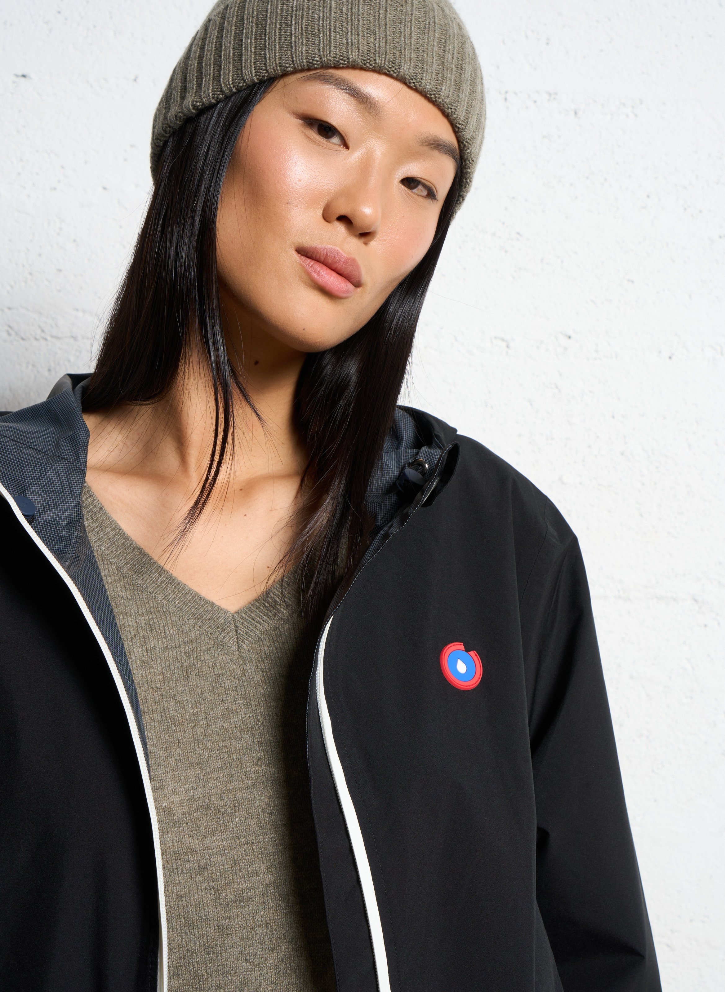 Long convertible hooded raincoat FLOTTE Black