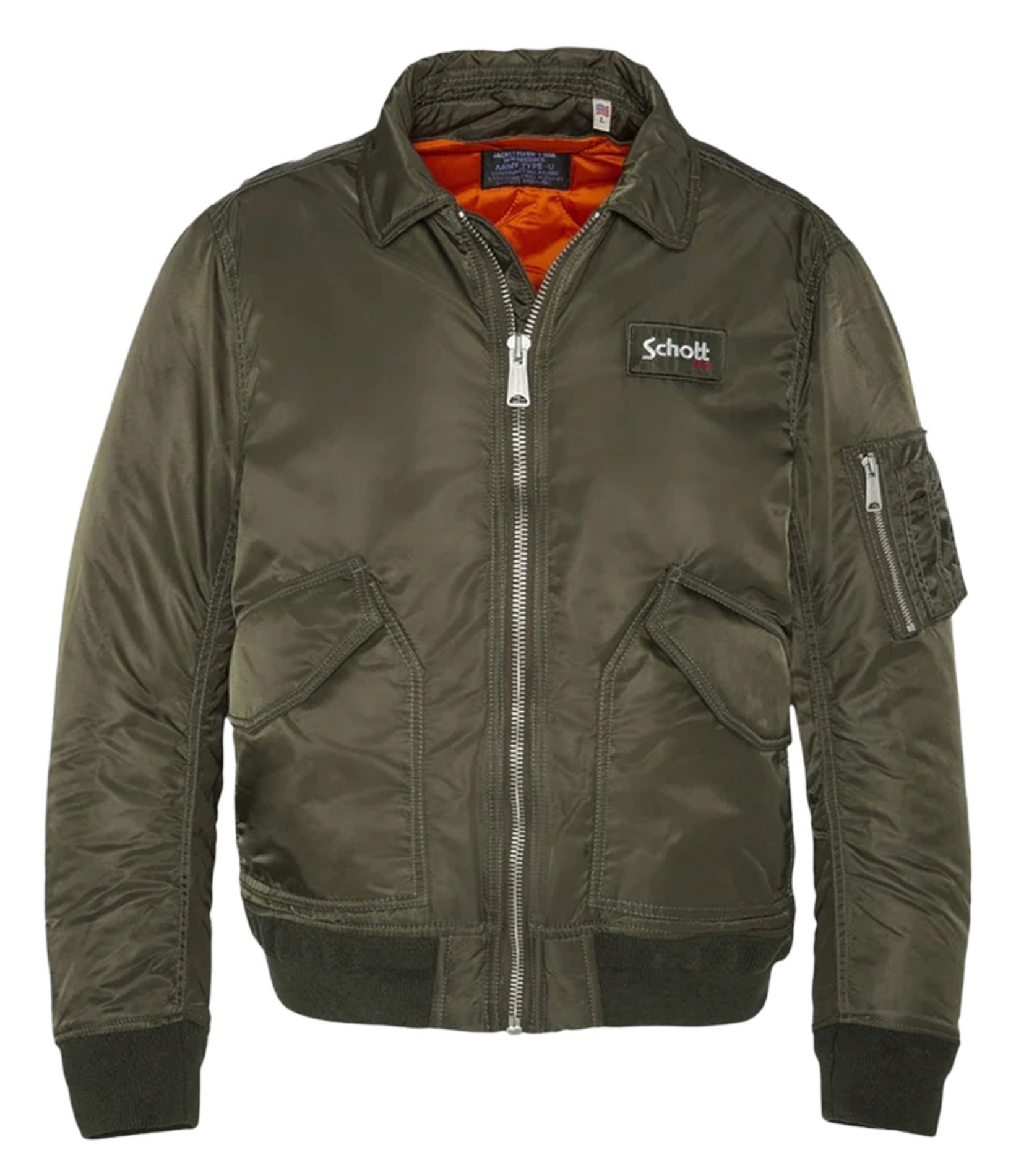Blouson col classique SCHOTT Vert