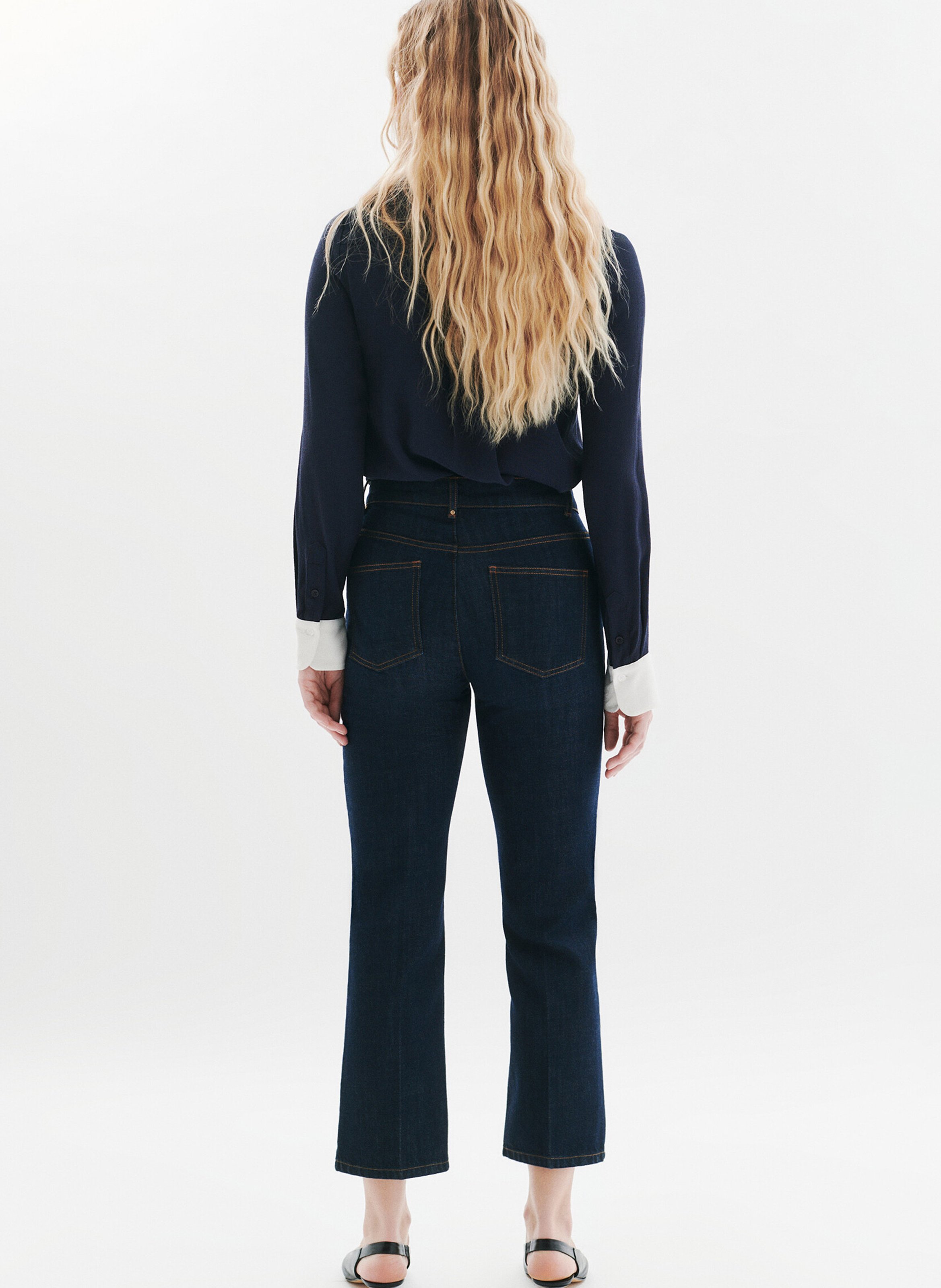 Jean droit en coton mélangé CAROLL Bleu