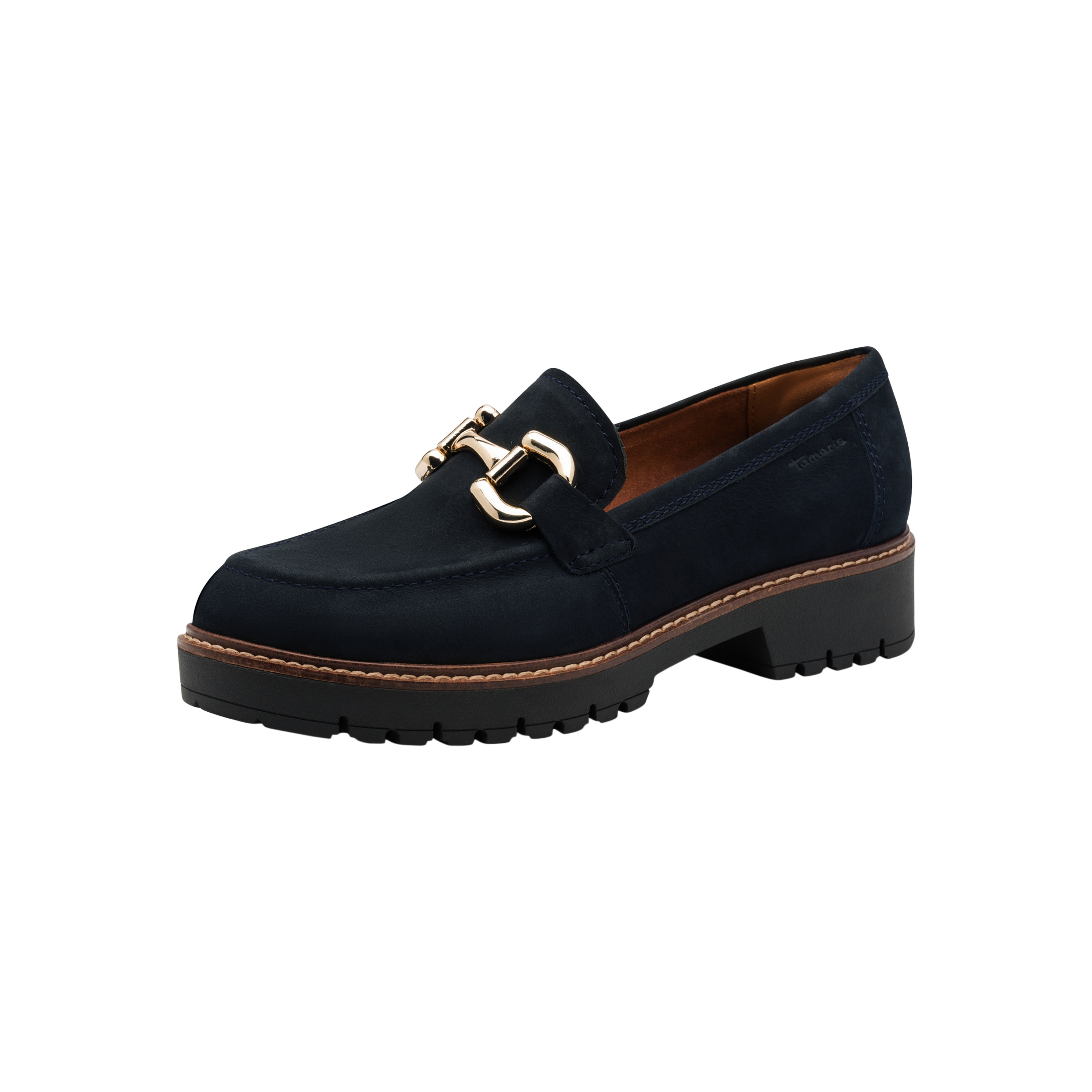 Leather moccasins TAMARIS Blue