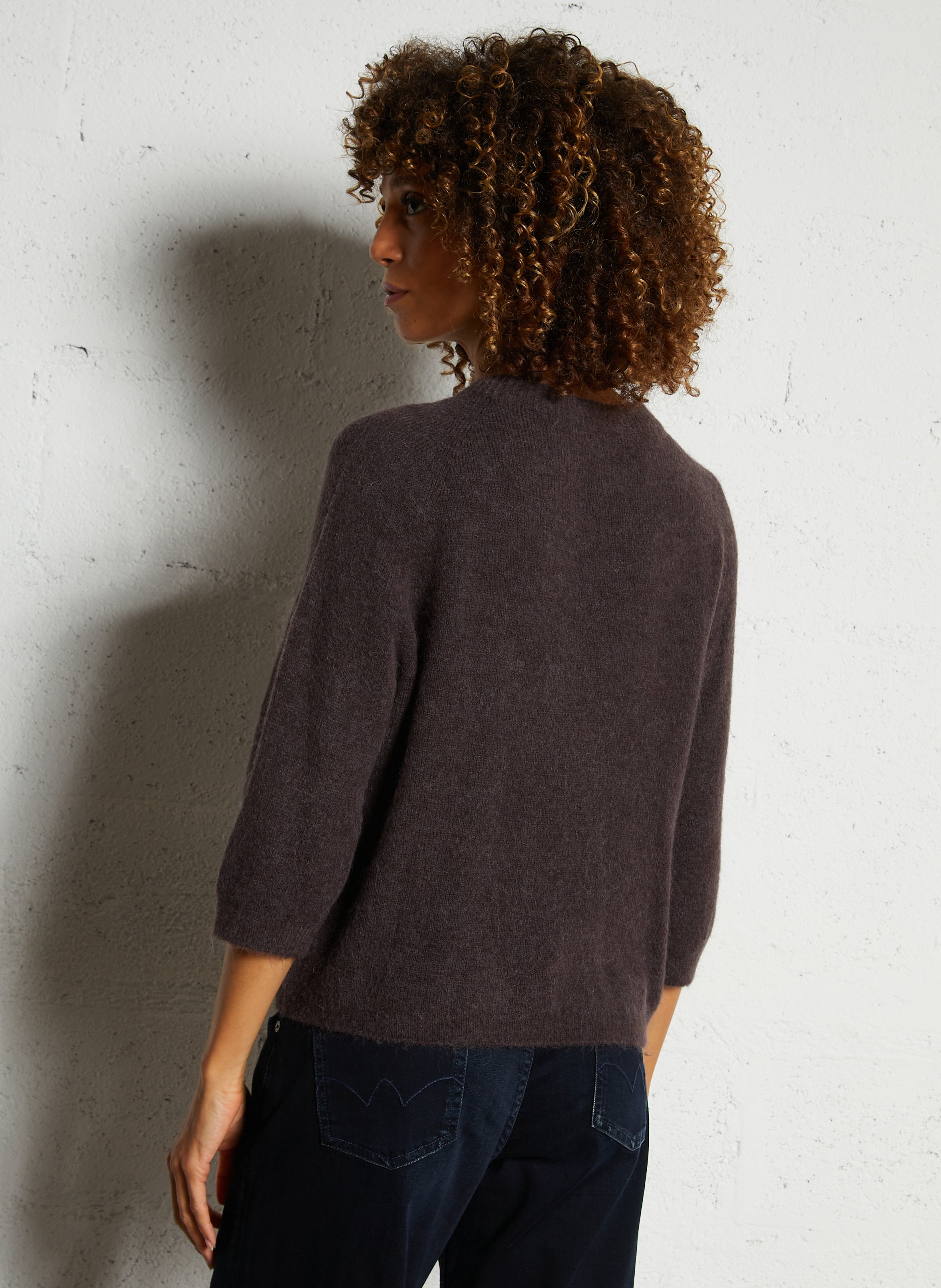 Pull col rond  PLEASE Marron