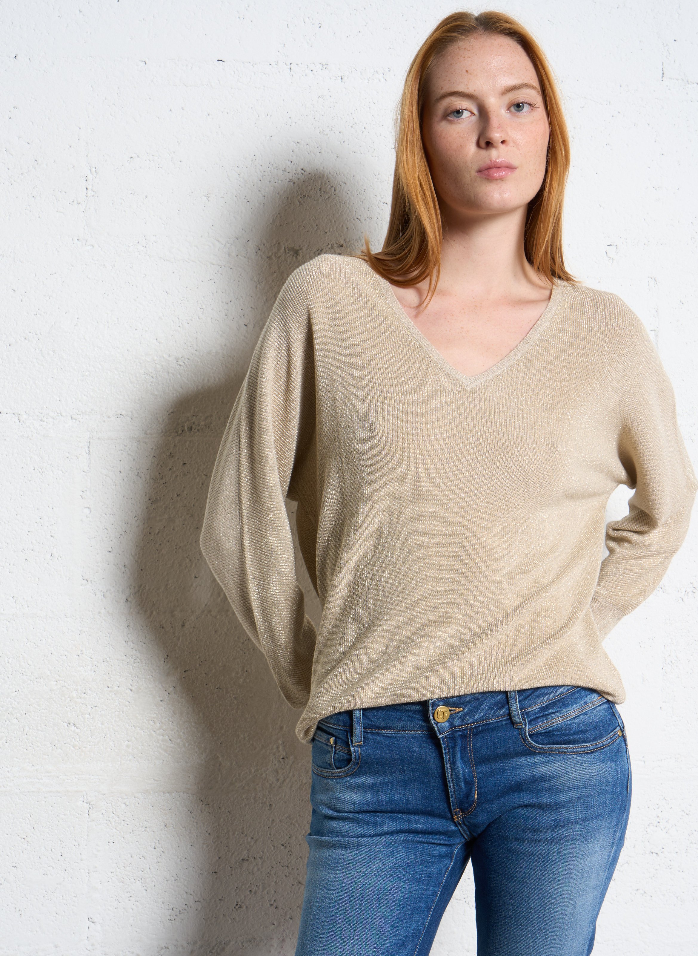 Pull ample pailleté manches chauve-souris  SUD EXPRESS