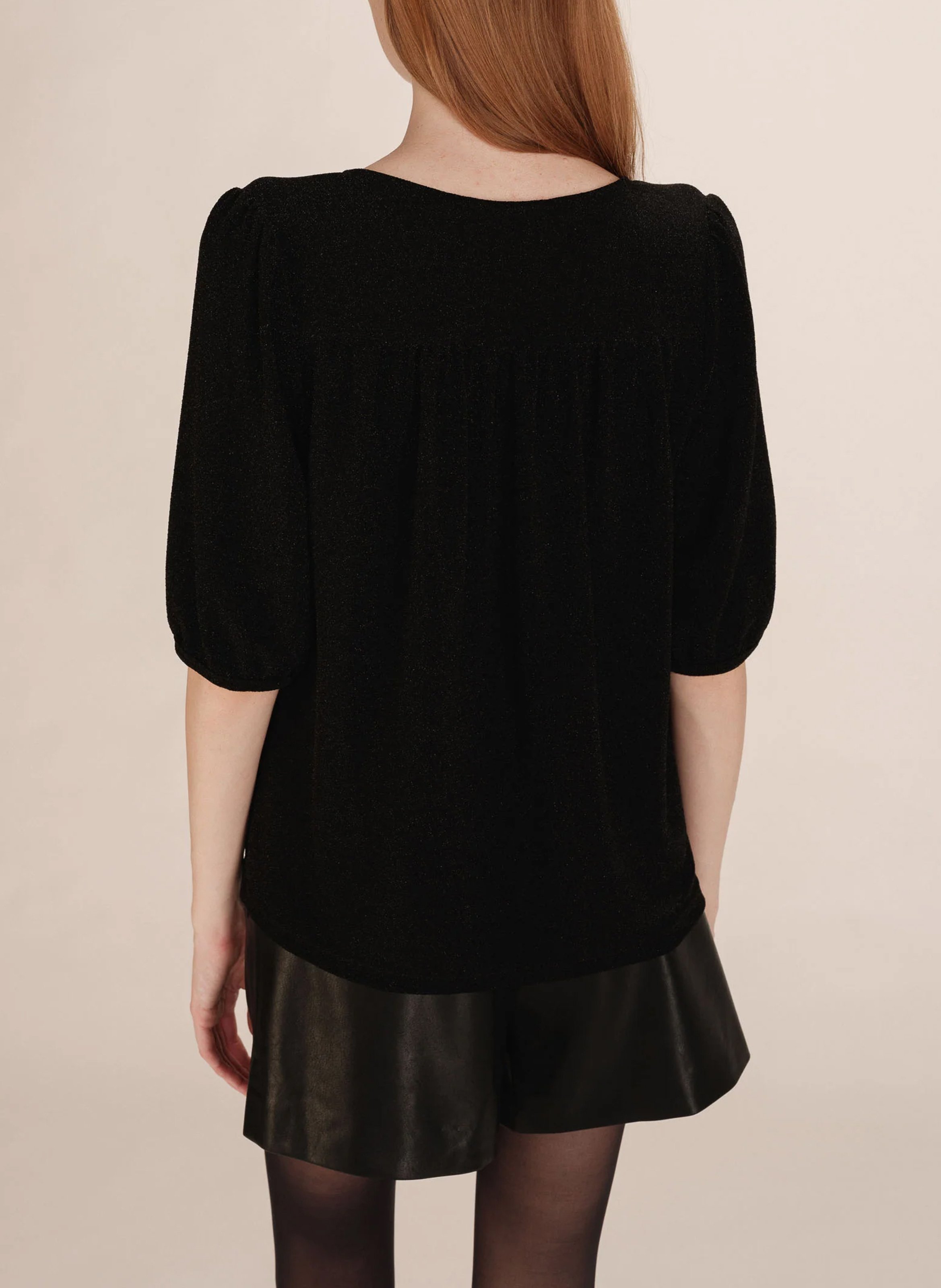 Blouse col V GRACE ET MILA Noir