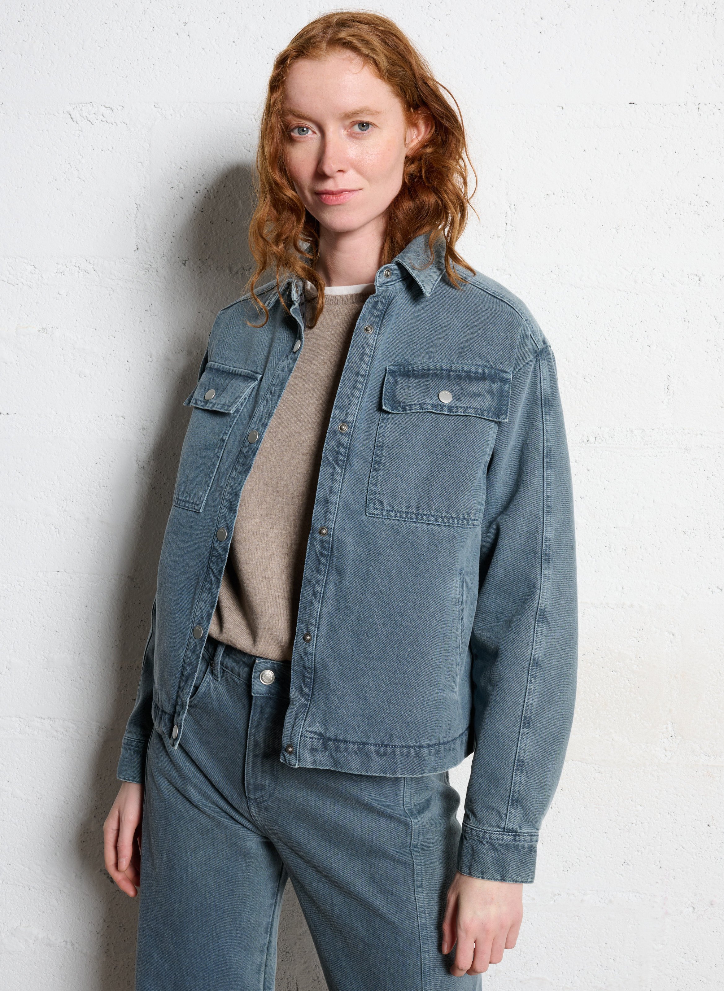 Oversized, katoenen spijkerjasje IKKS Blauw