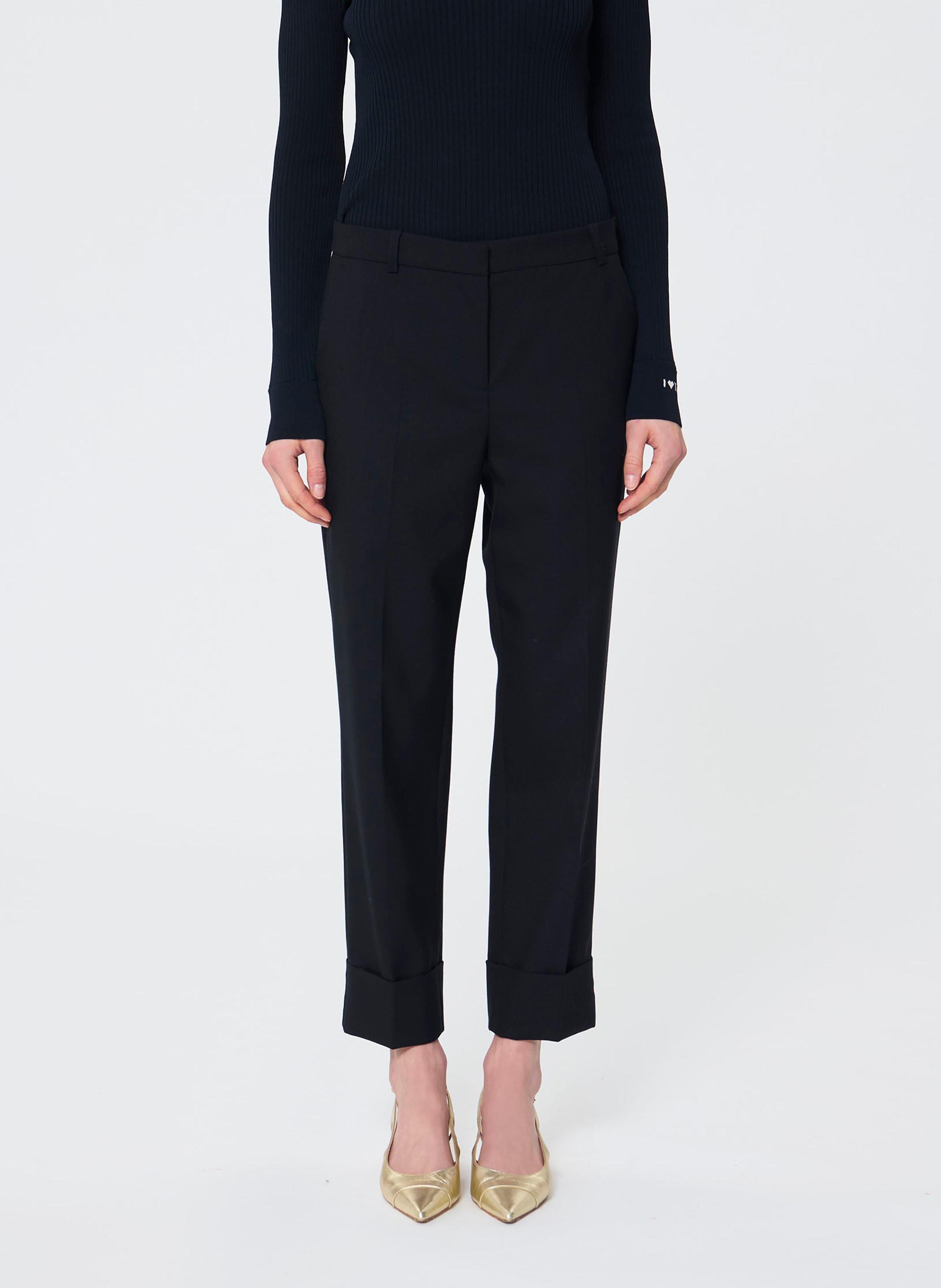 Straight tailored trousers in plain color TARA JARMON Blue