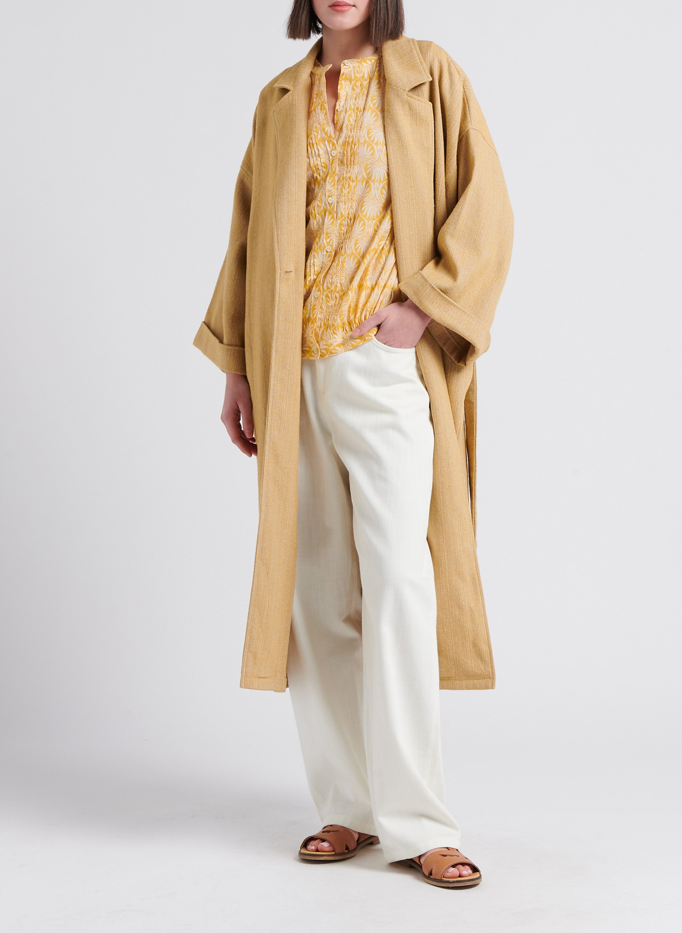 Loose-fit trench with tailored collar ATTIC AND BARN Beige