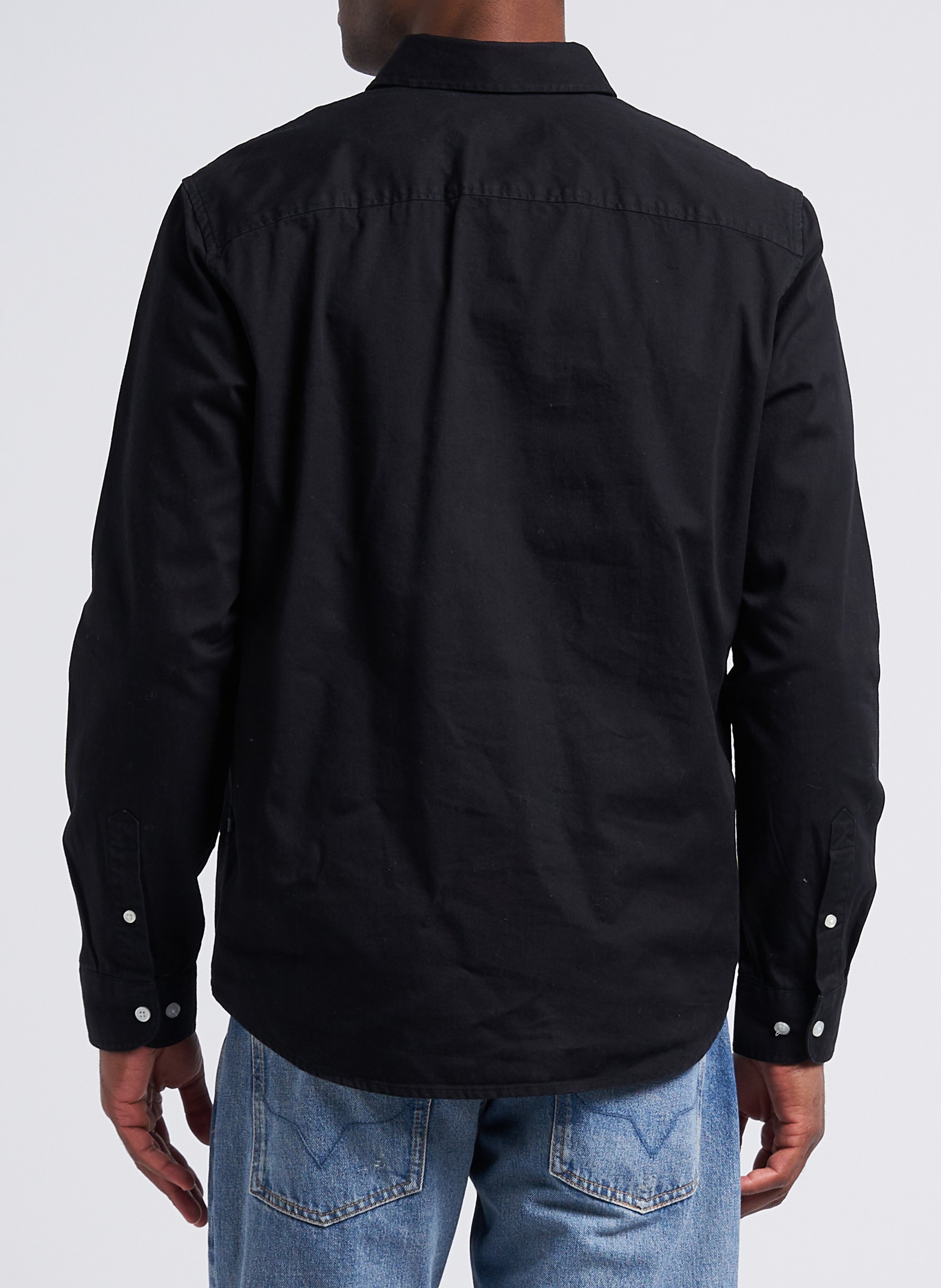 Chemise droite col classique en coton MINIMUM Noir