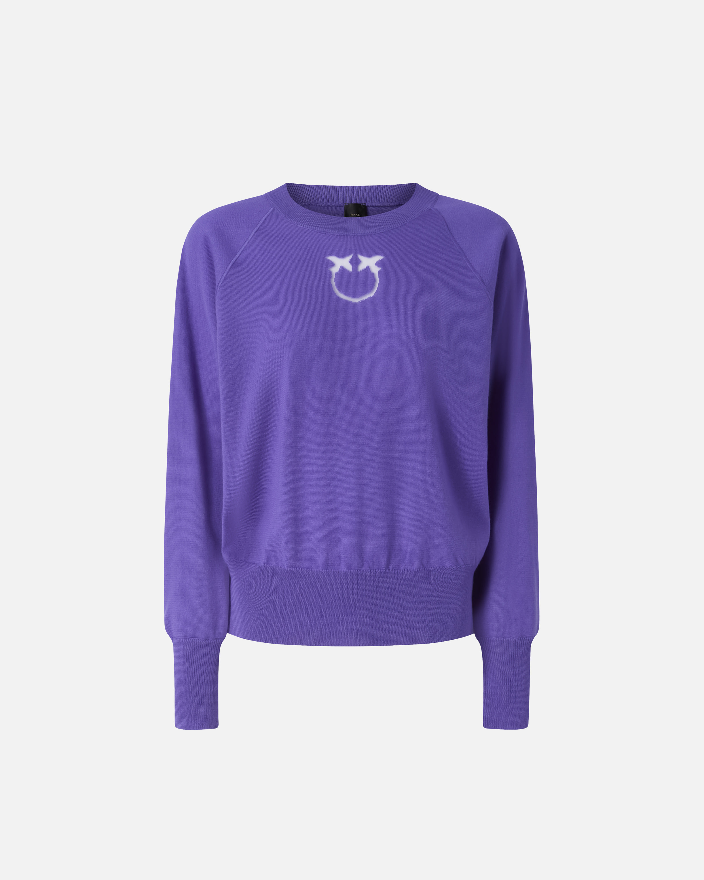 Sweater with love birds logo PINKO Purple