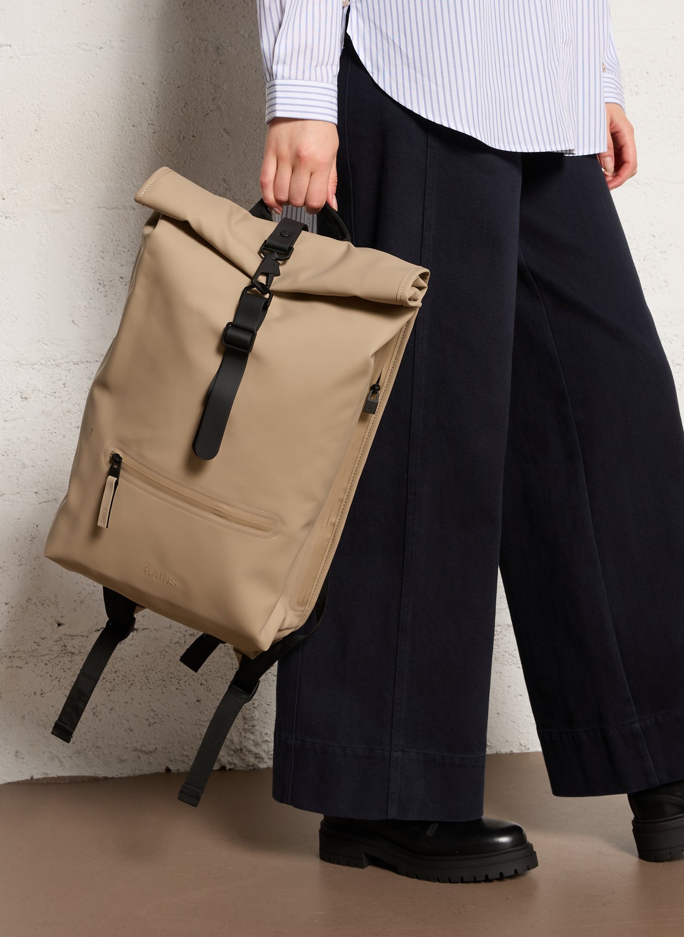 Waterproof backpack RAINS Beige