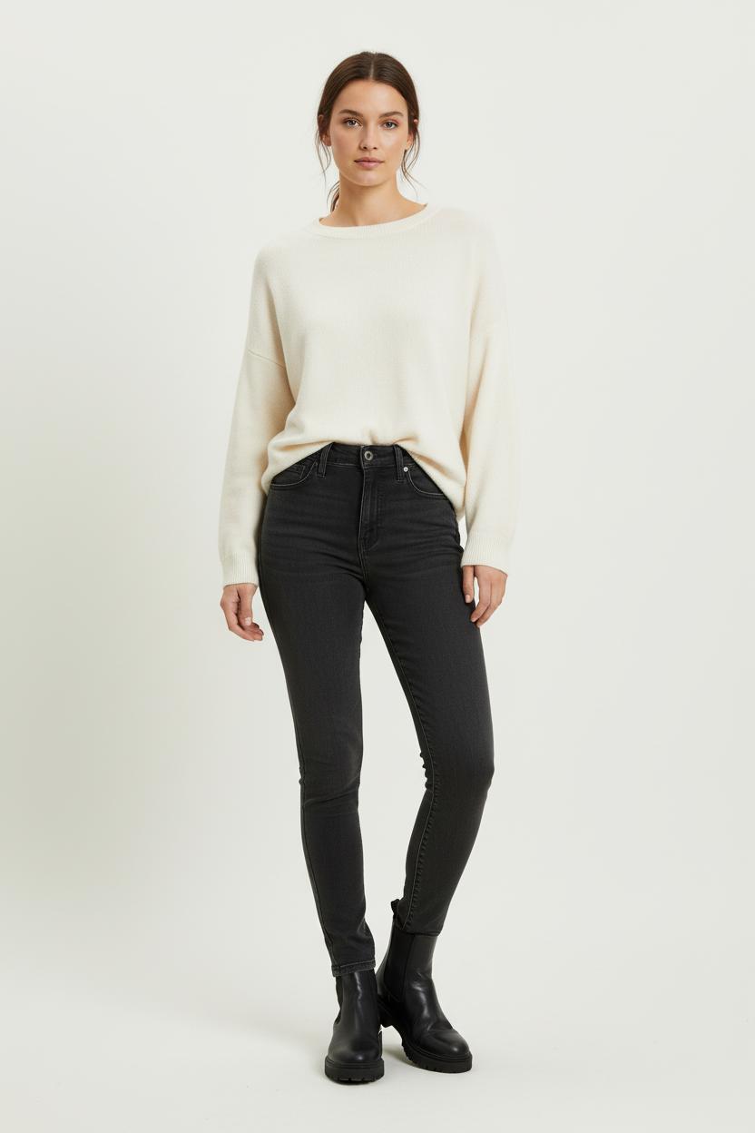 Cropped slim jeans with studs LEVI'S - Seconde main Black