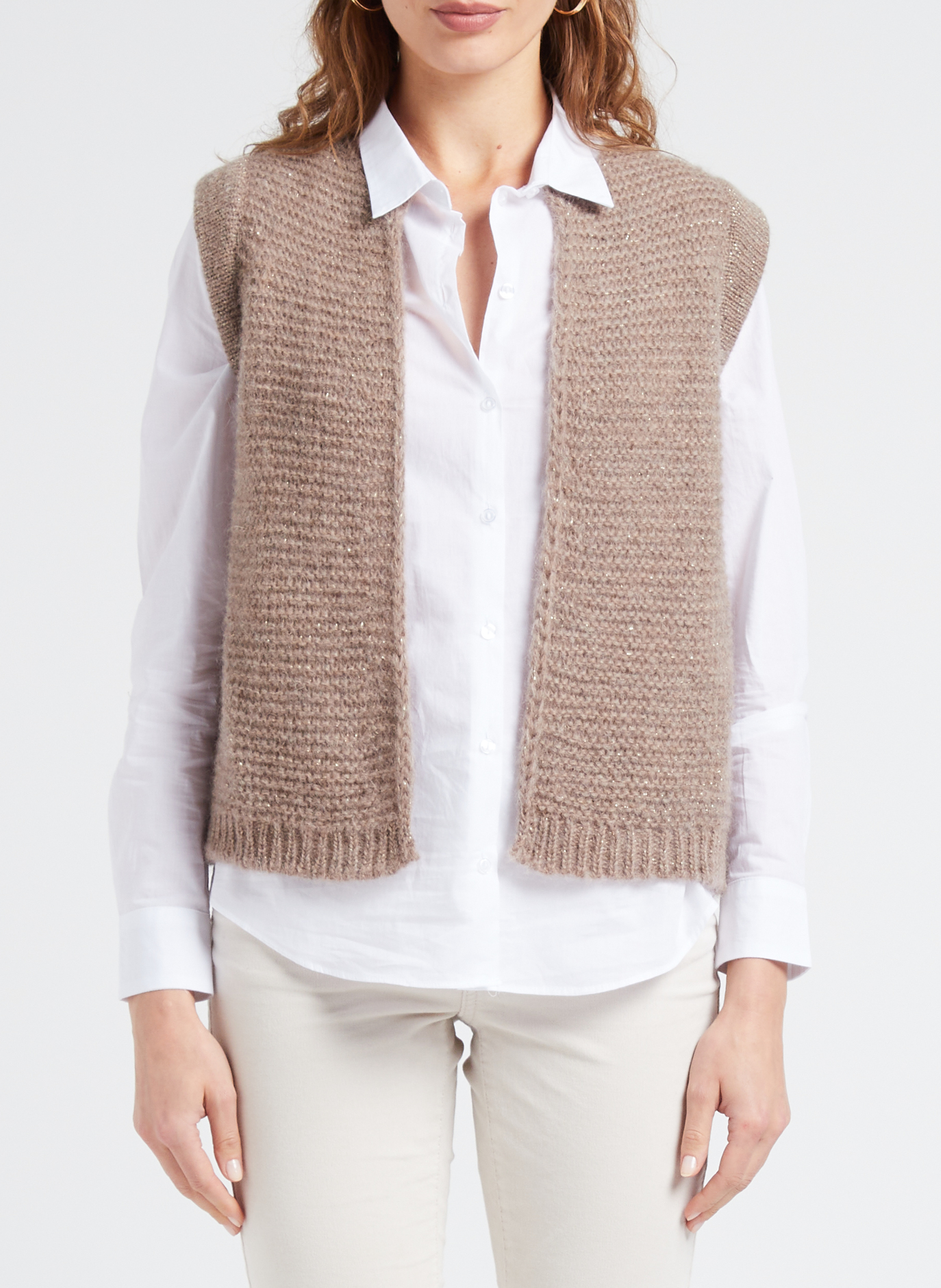 Straight knitted round-neck cardigan SUD EXPRESS