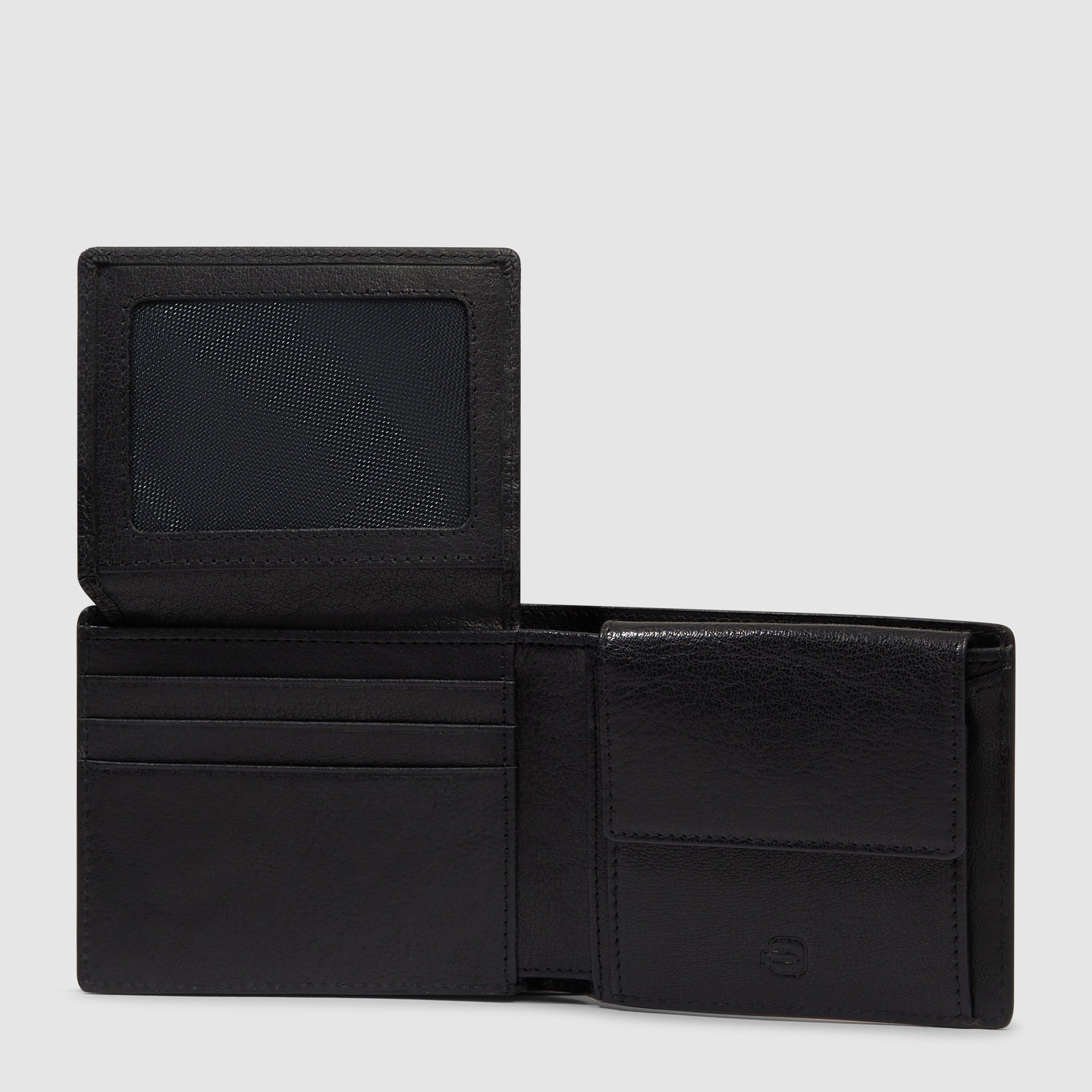 Men's leather wallet with ID card holder Black