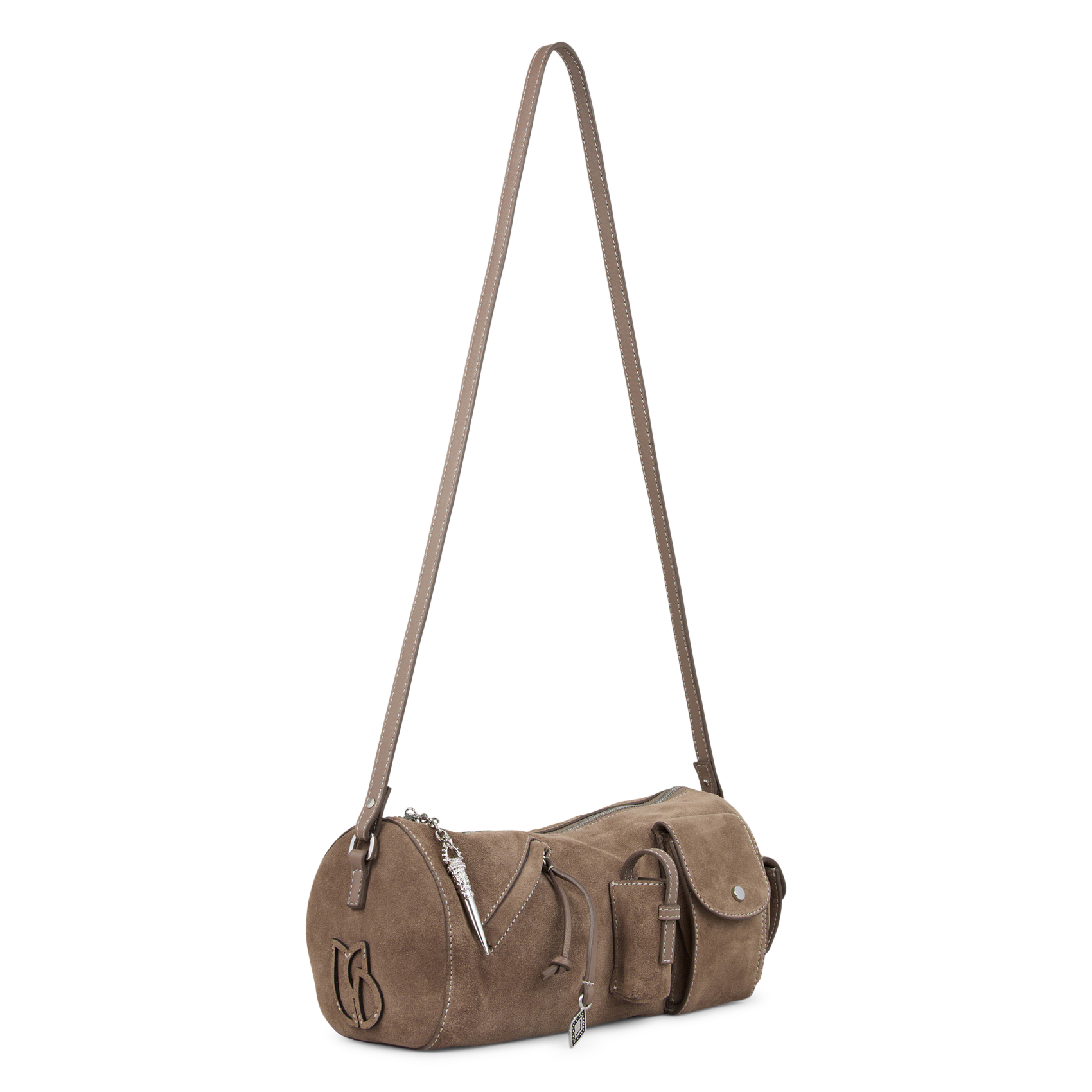 Buideltas van getextureerd leer met veters BA&SH Bruin