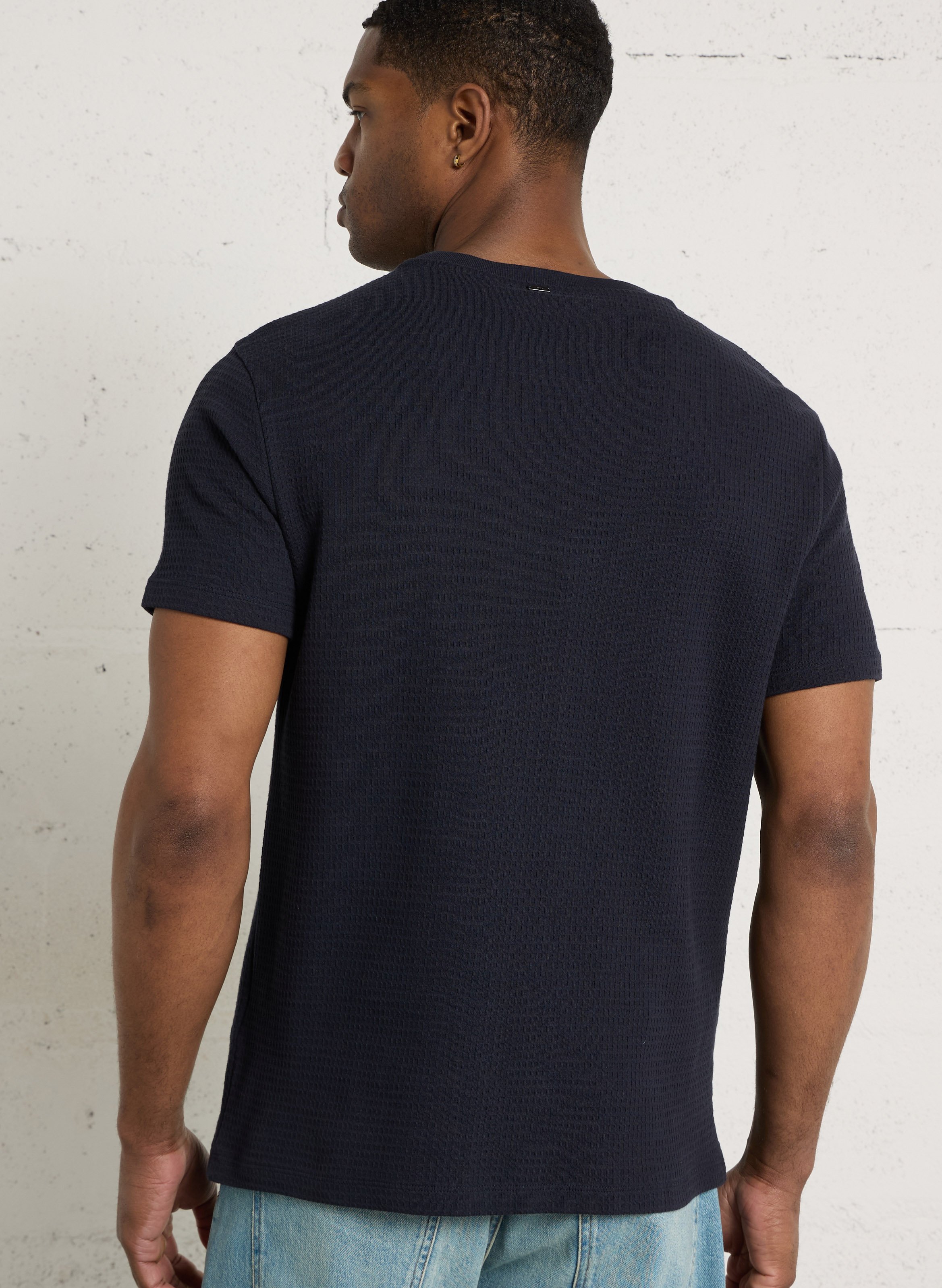 Tee-shirt col rond en coton IKKS Bleu