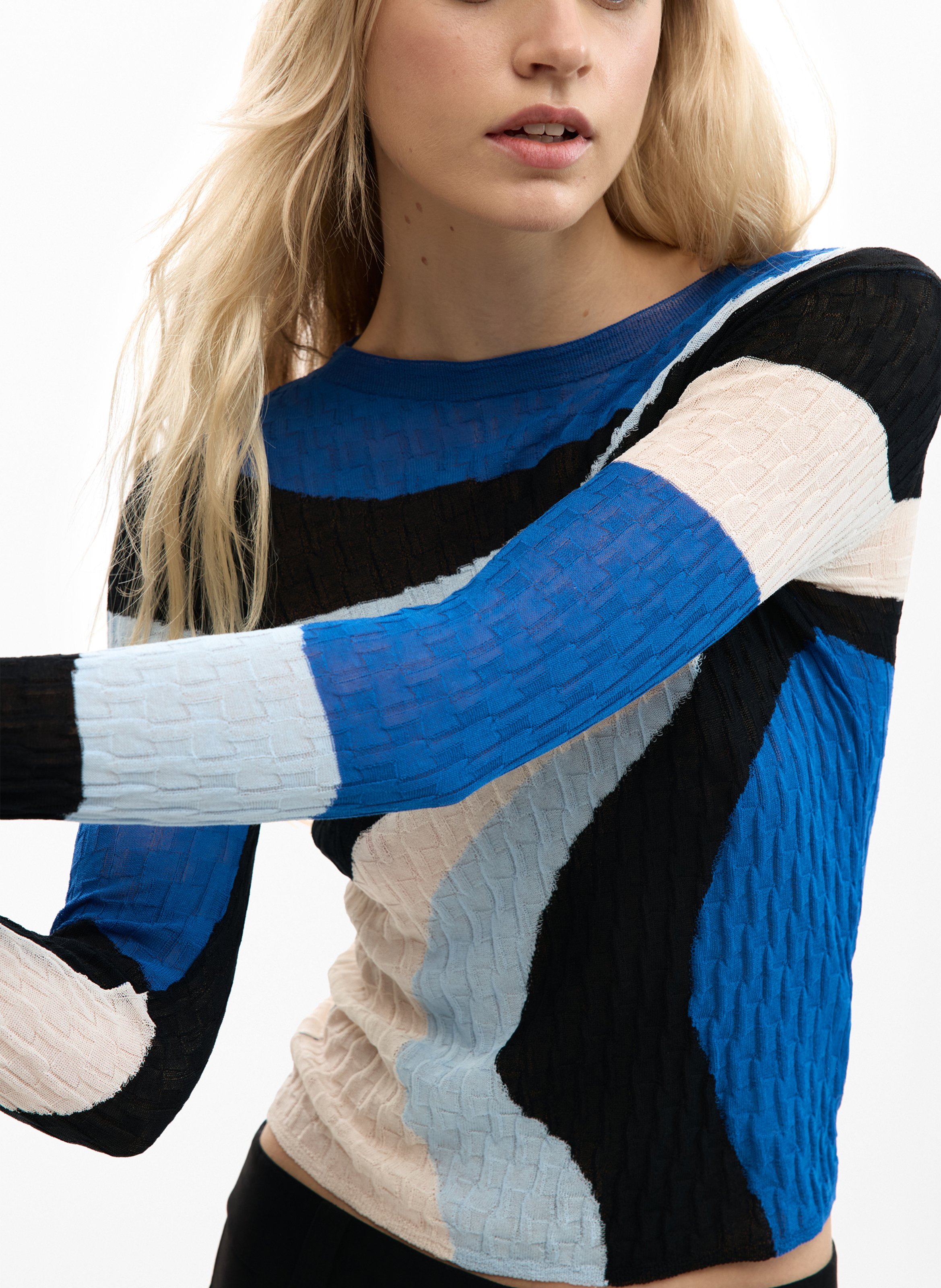 Pull col bateau ajusté imprimé DESIGUAL Vert