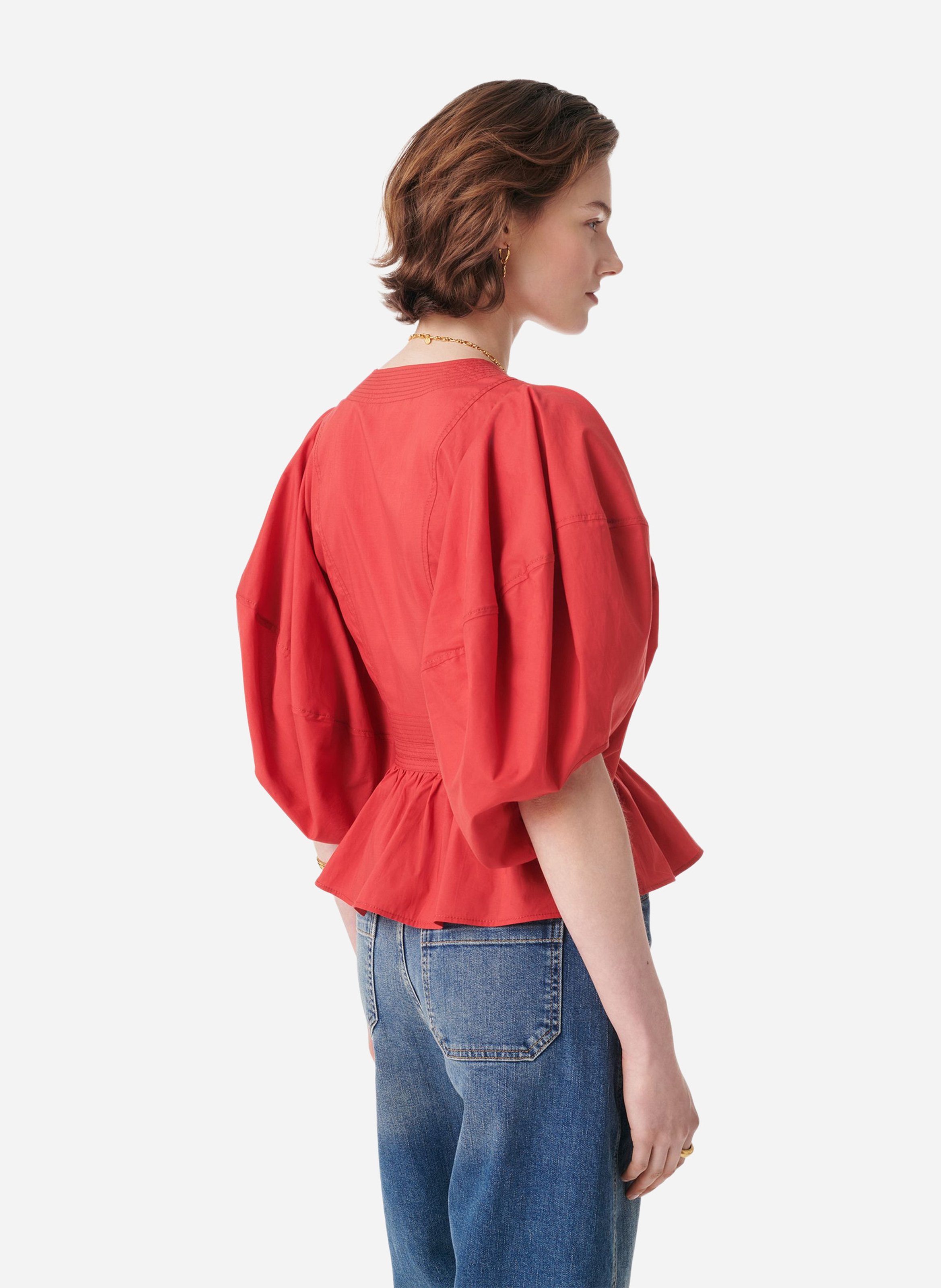 Blusa con cuello de pico VANESSA BRUNO Rojo