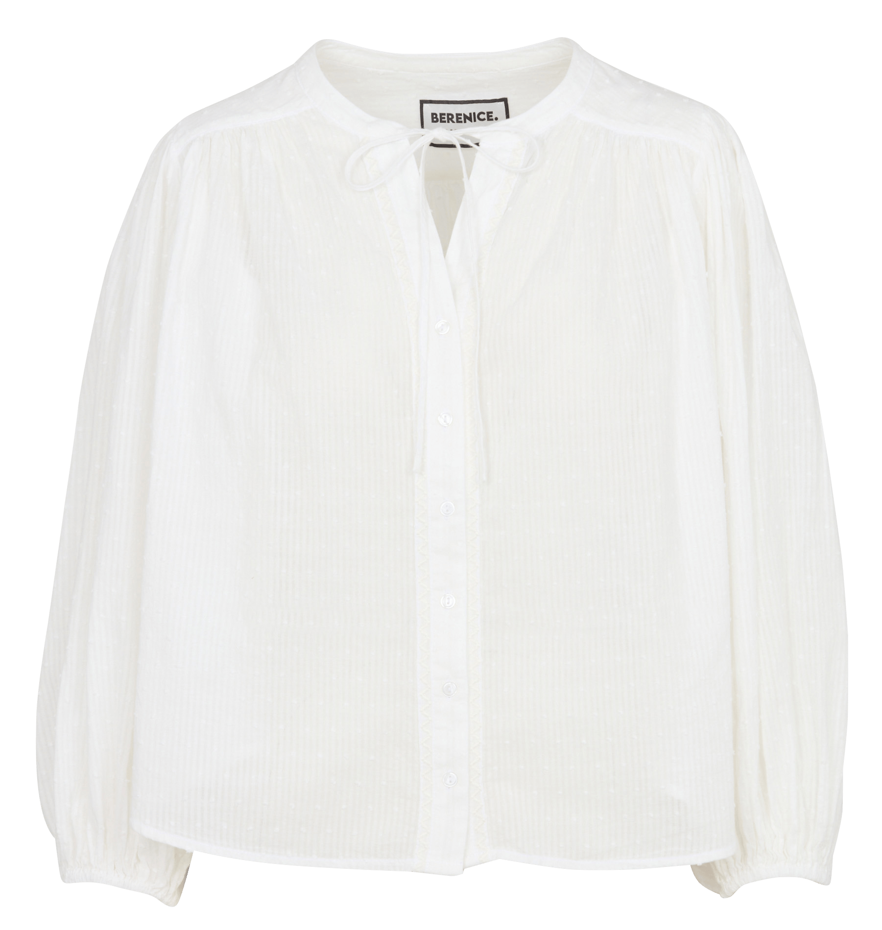 Buttoned V-neck blouse BERENICE White