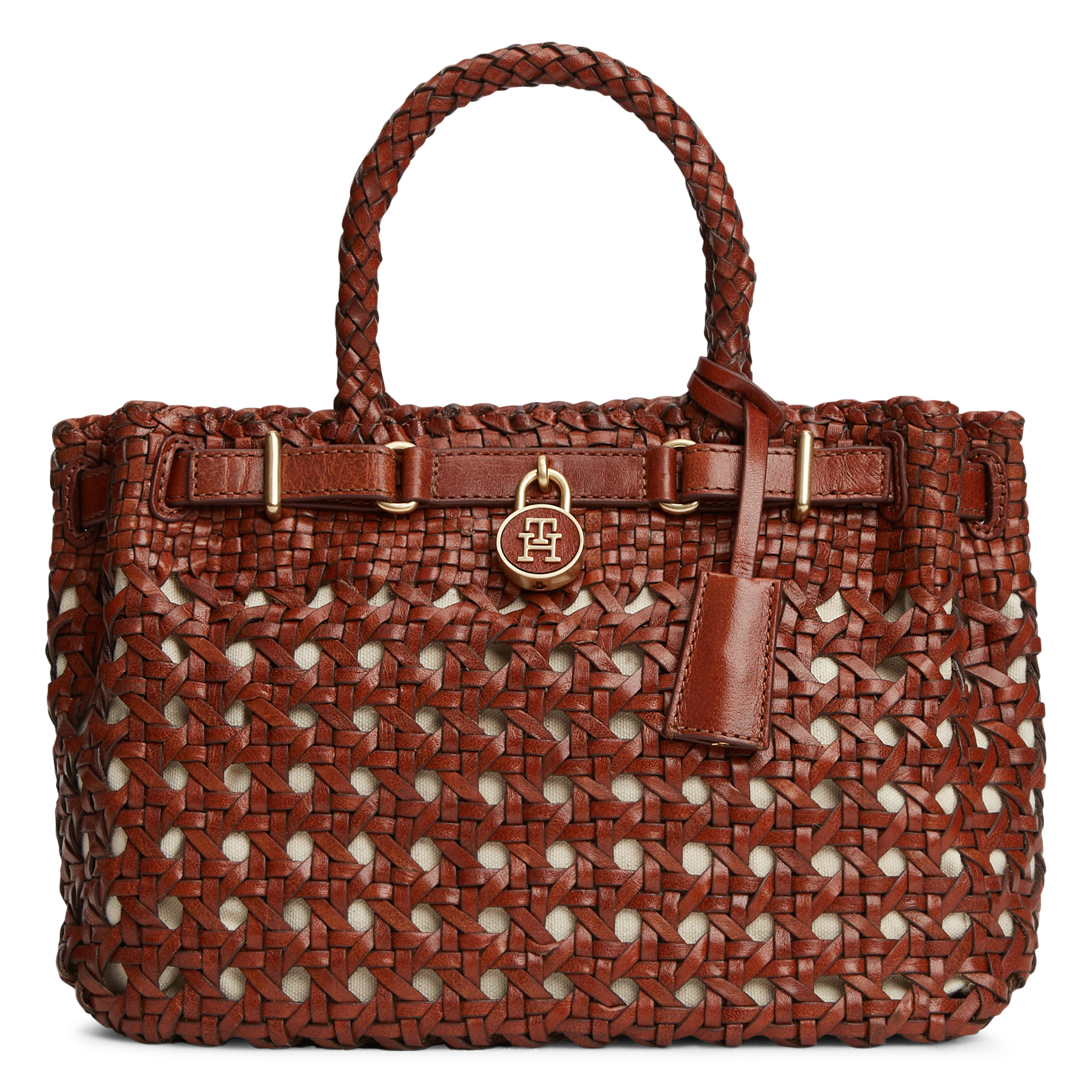 Sac à main crochet en cuir TOMMY HILFIGER Marron