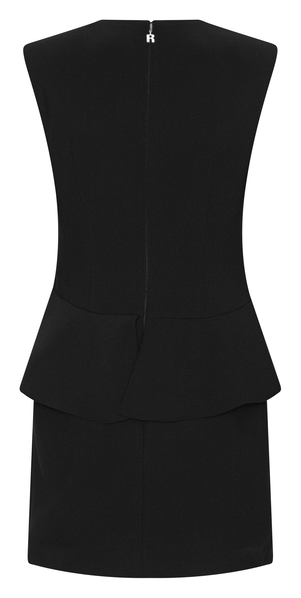 Short form-fitting round-neck dress ROTATE Black