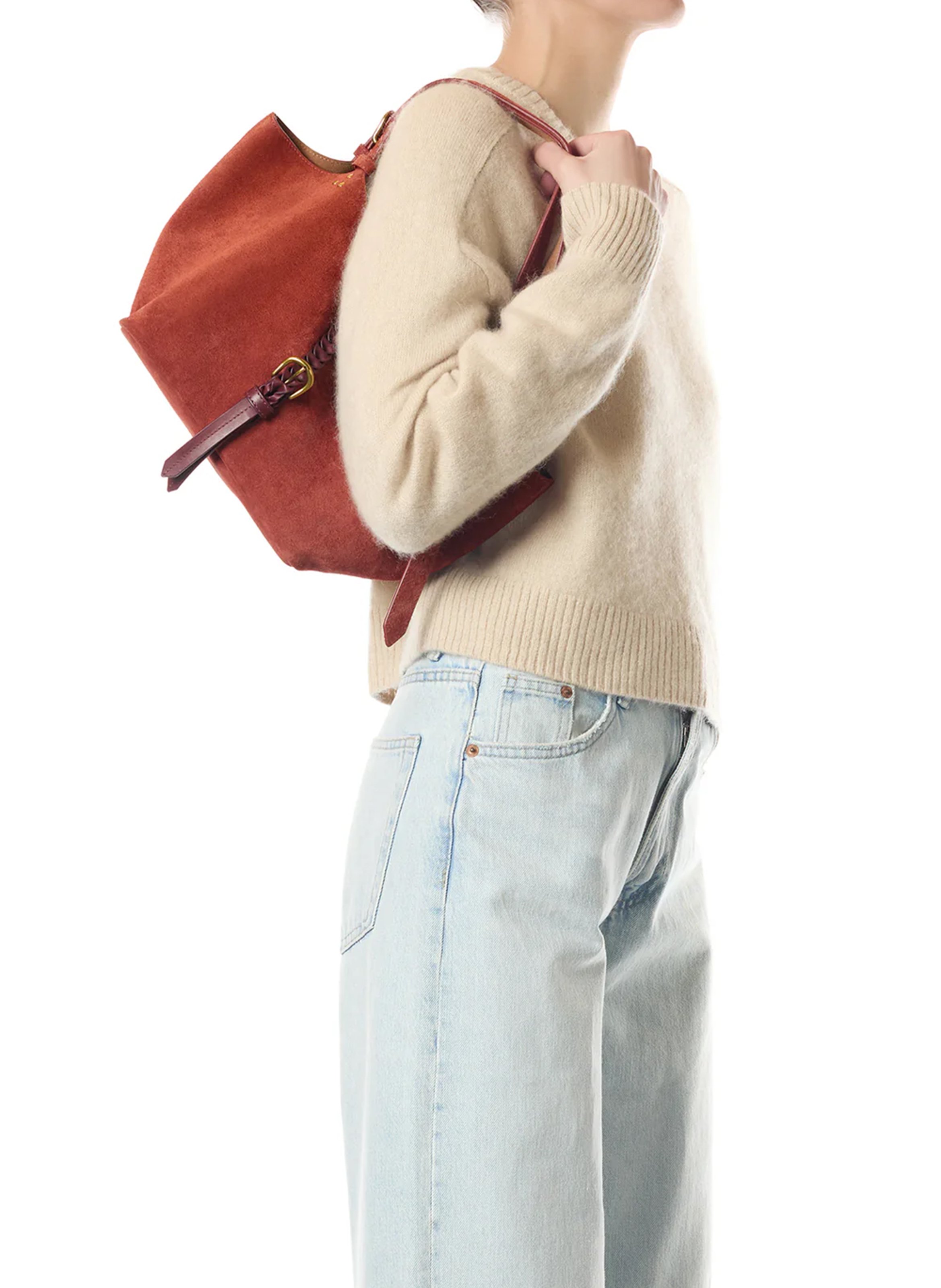 Soft suede tote bag | Red JEROME DREYFUSS Women