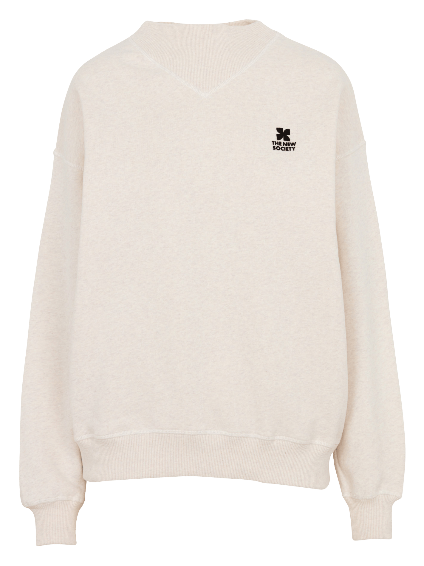 Sudadera holgada de algodón con cuello redondo bordado THE NEW SOCIETY Blanco