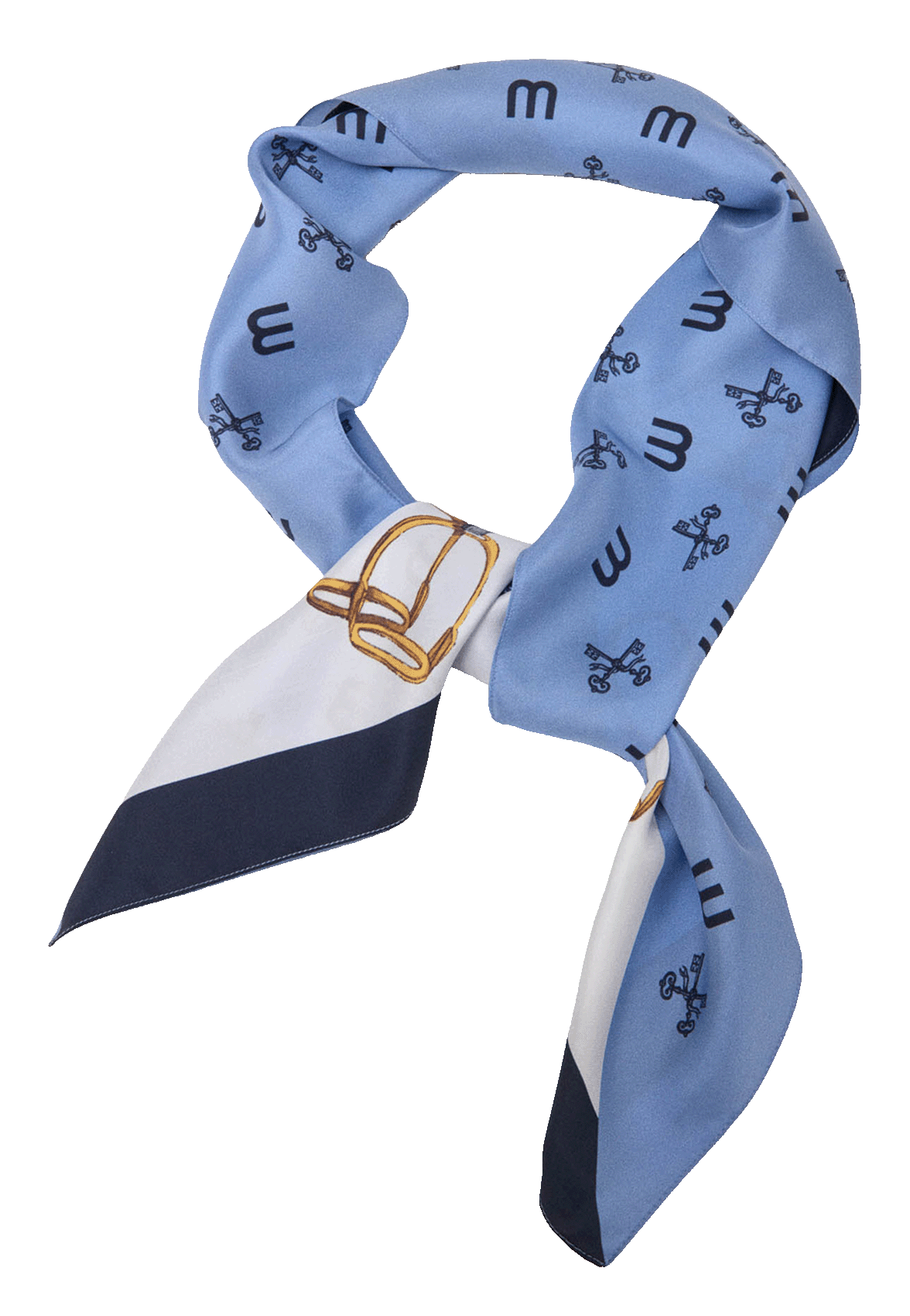 Foulard van zijde met print MAJE Blauw