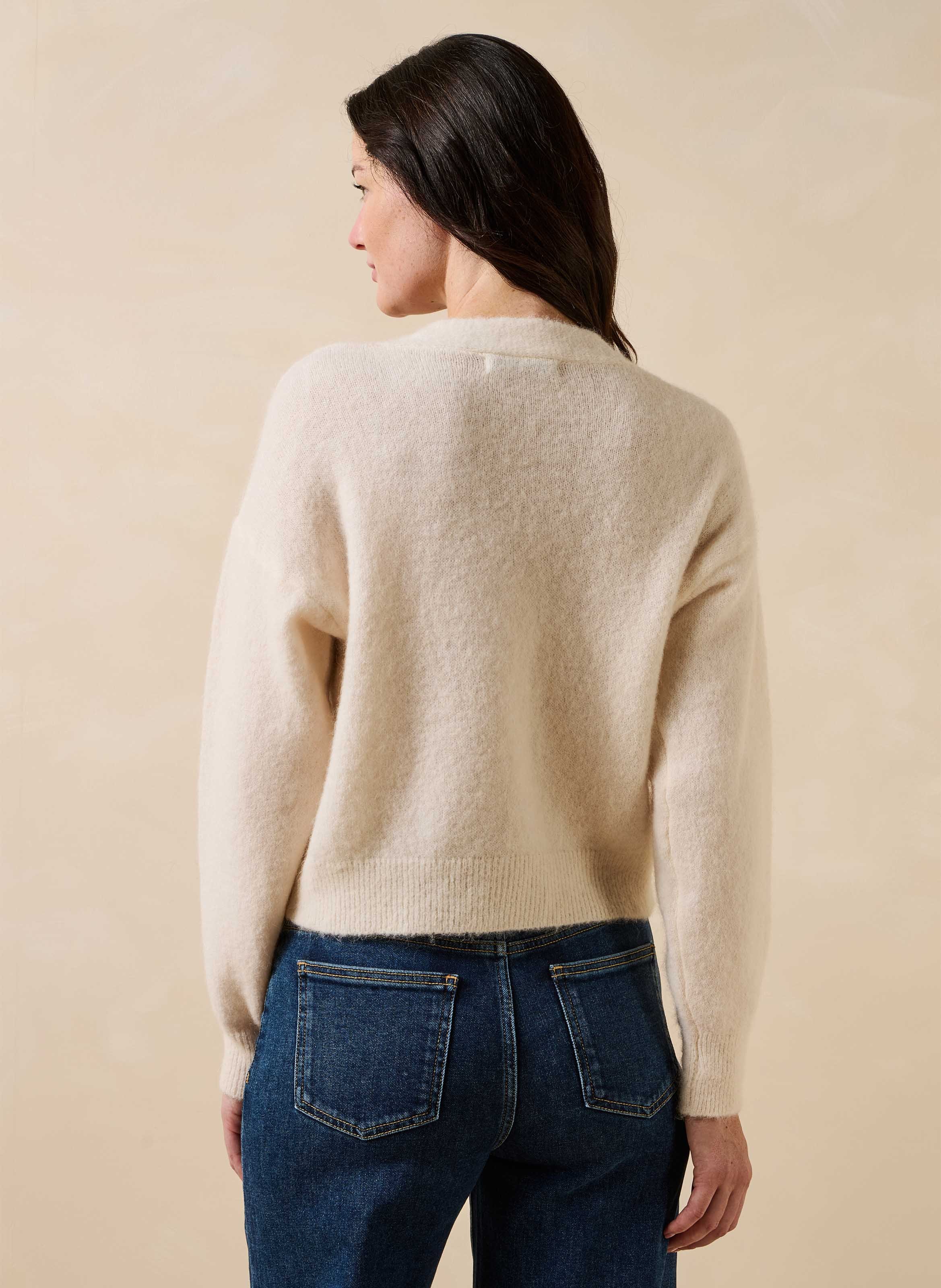 Oversized wool-blend cardigan LA FEE MARABOUTEE White