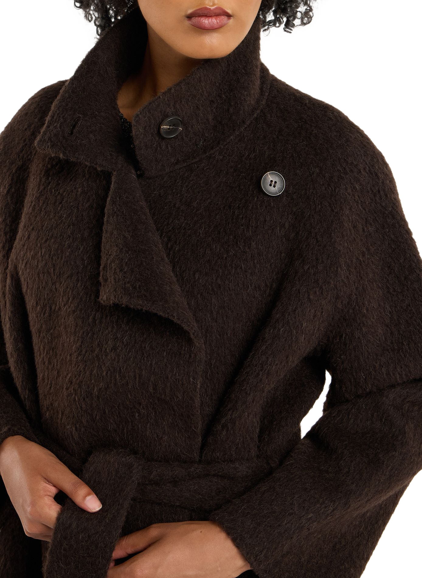 Long reversible belted coat. SAISON 1865 Brown