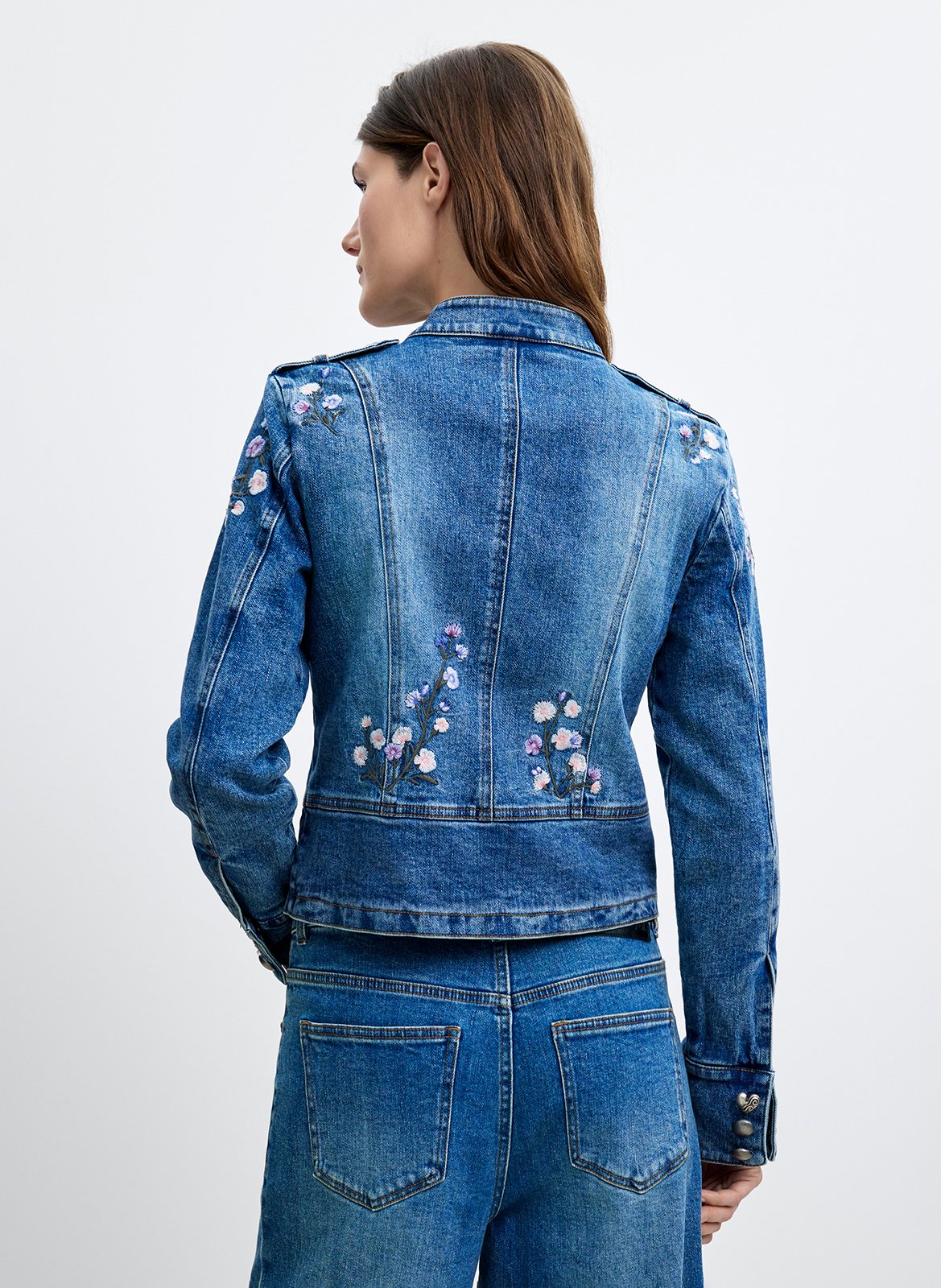 Veste jean cintrée en coton mélangé DESIGUAL Bleu