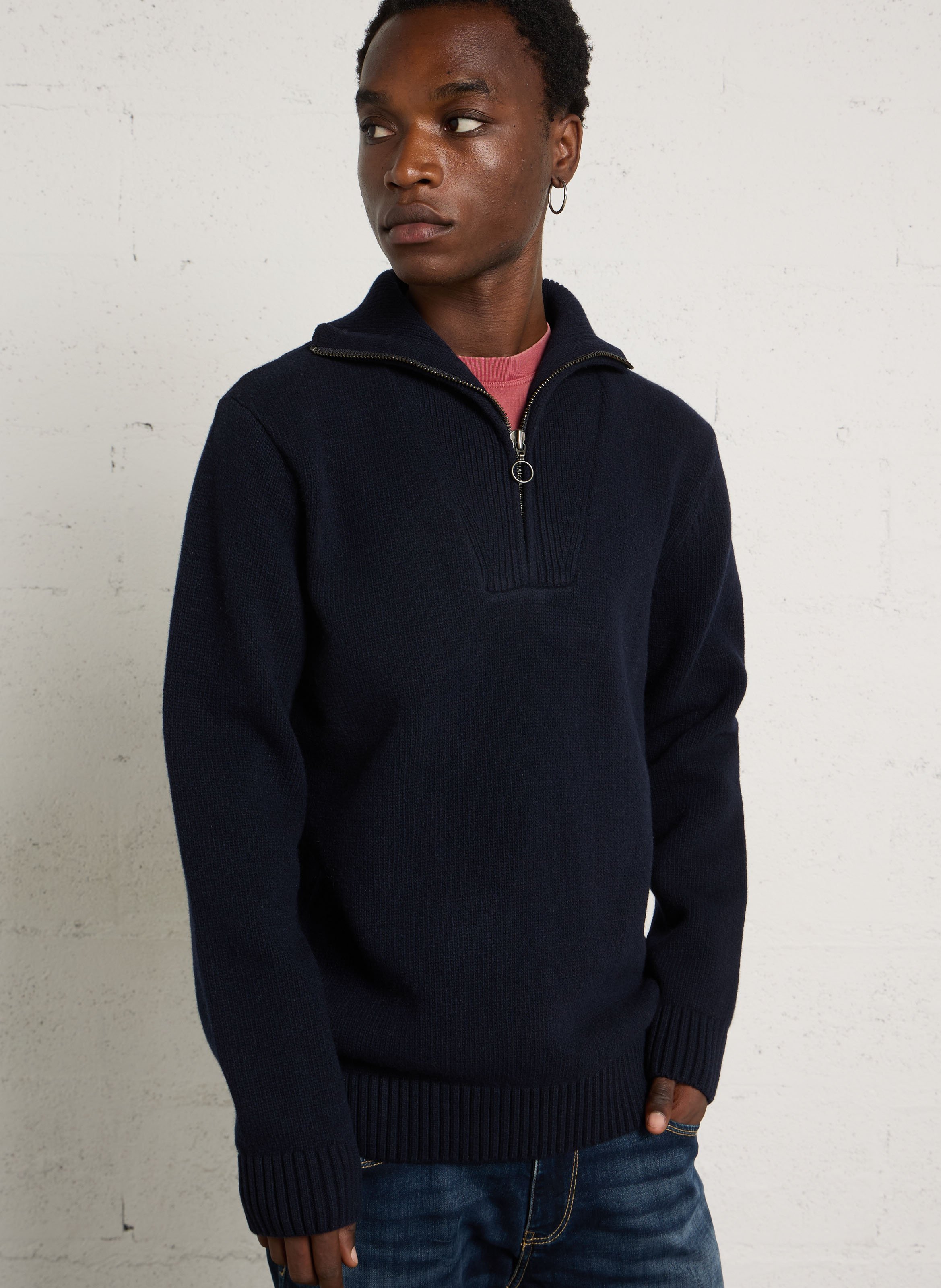 Pull maille col montant en laine mélangée ARMOR LUX